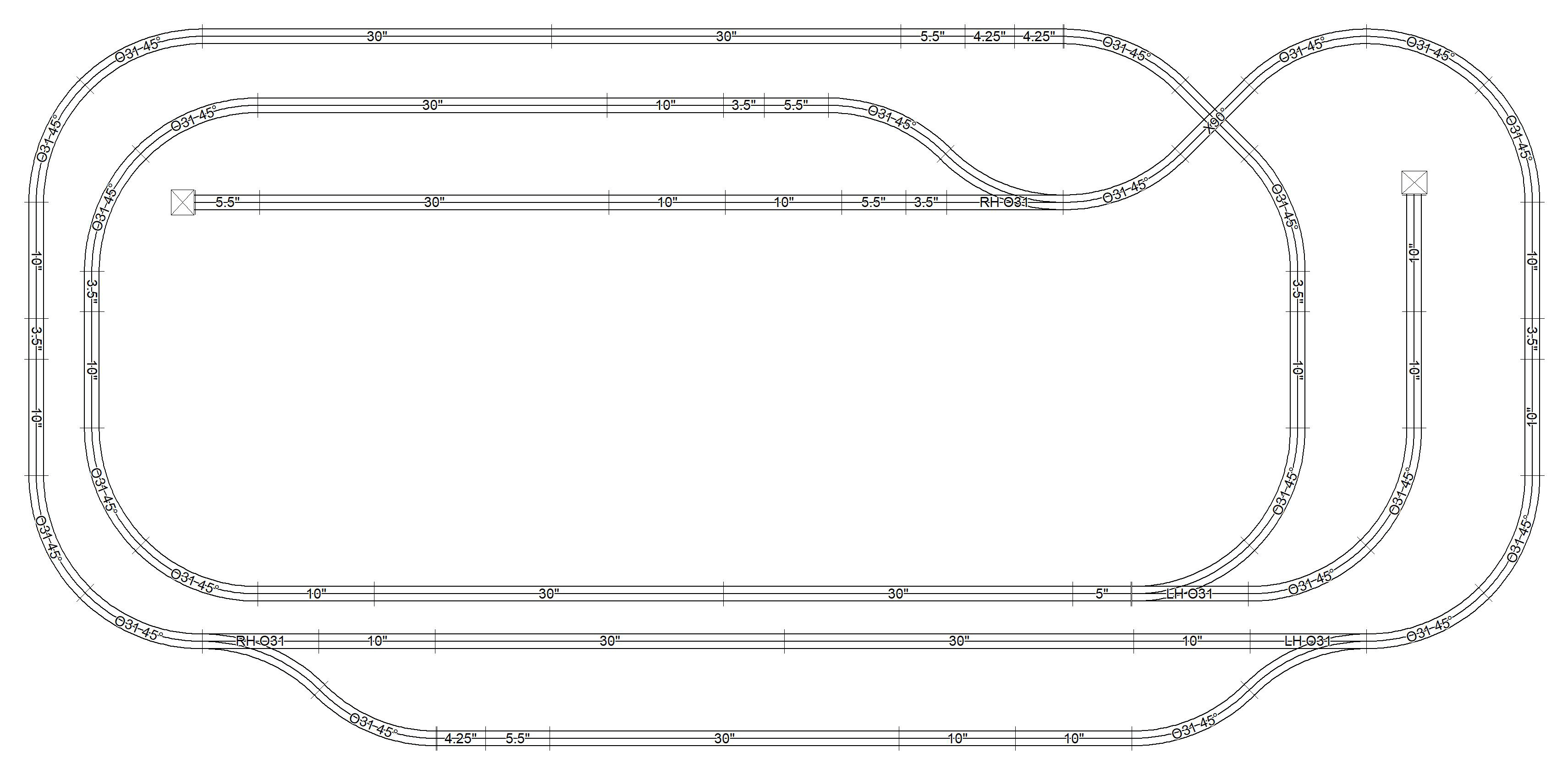 Temporary floor track plan redesign. Scrapped the original and went