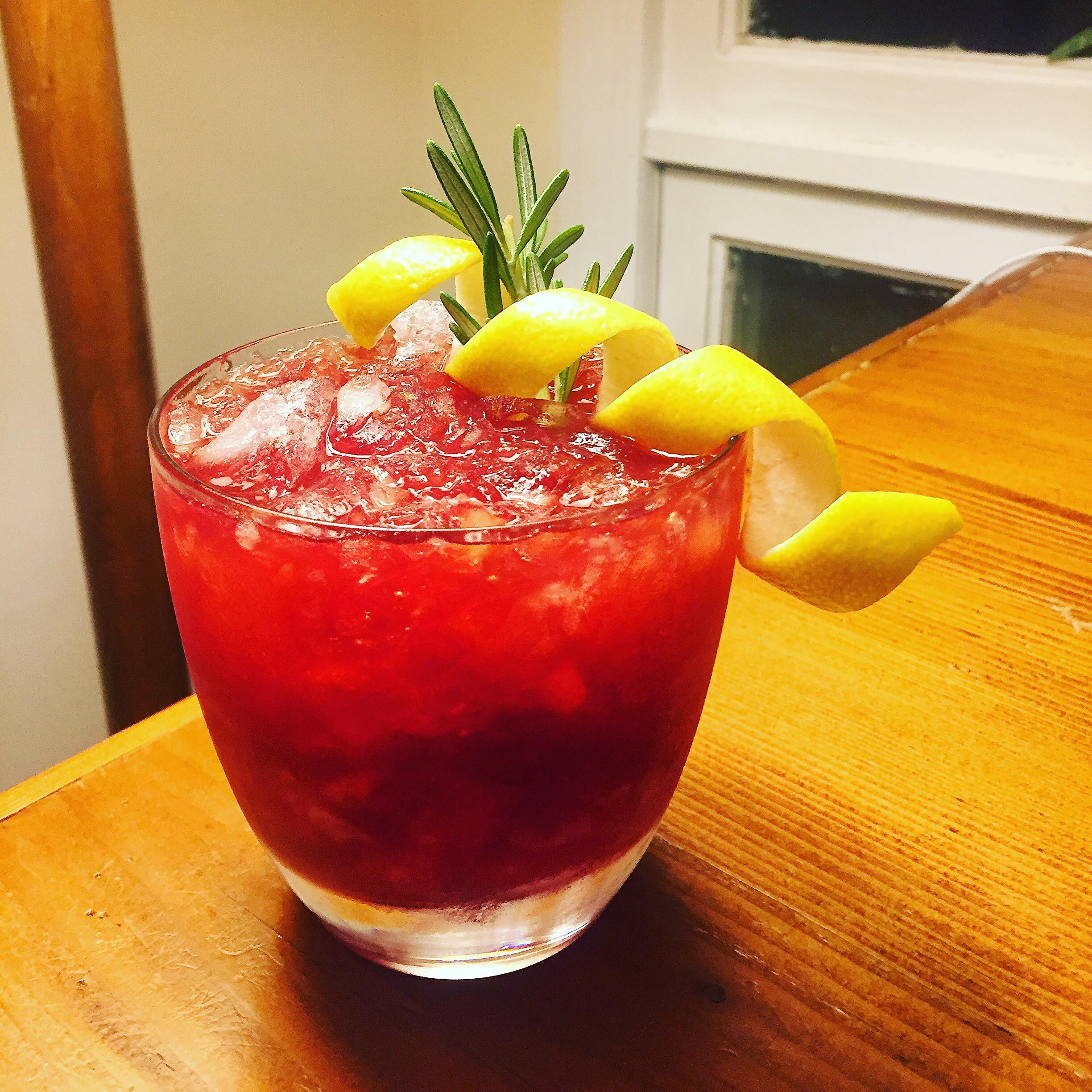 Beet infused gin, branca, green chartreuse, lemon, simple
