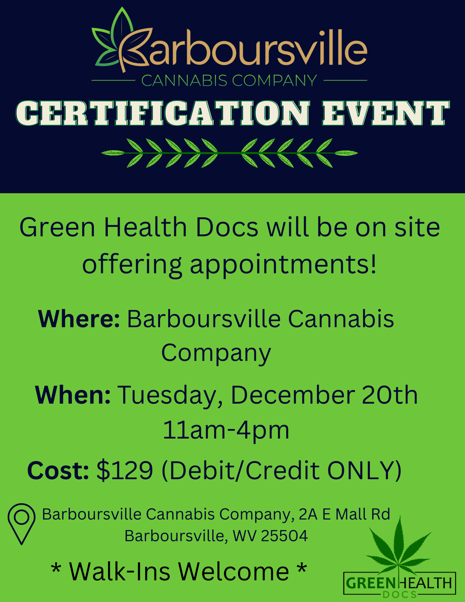 Green Health Docs at Barboursville Cannabis r/wvmedicalcannabis