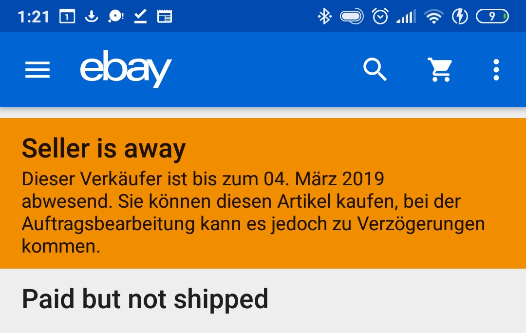 So I bought myself something on eBay yesterday and it was stated that