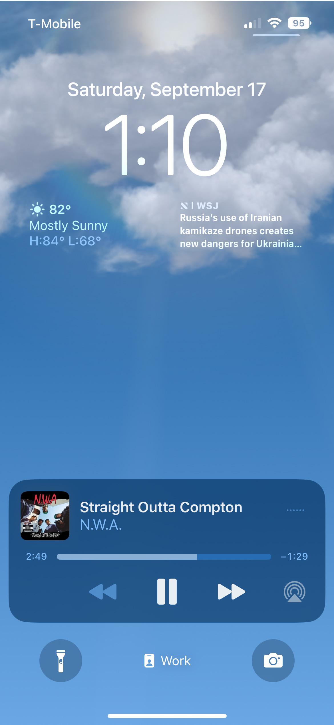 Confirmed: Sonos Lock Screen control. Started the playlist on my Move