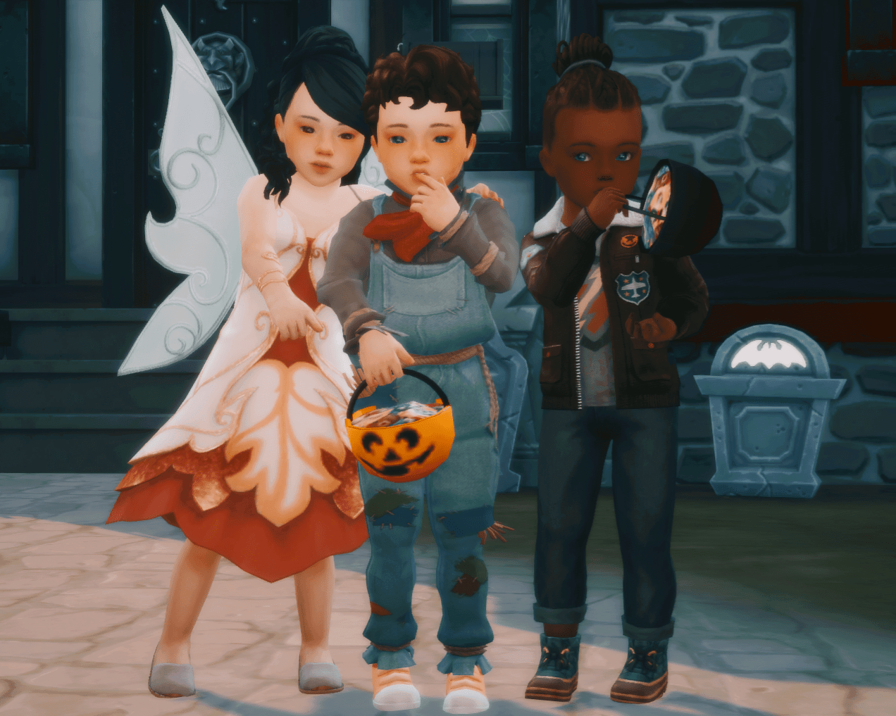 My sims son and his friends celebrating halloween 🎃 r/thesims