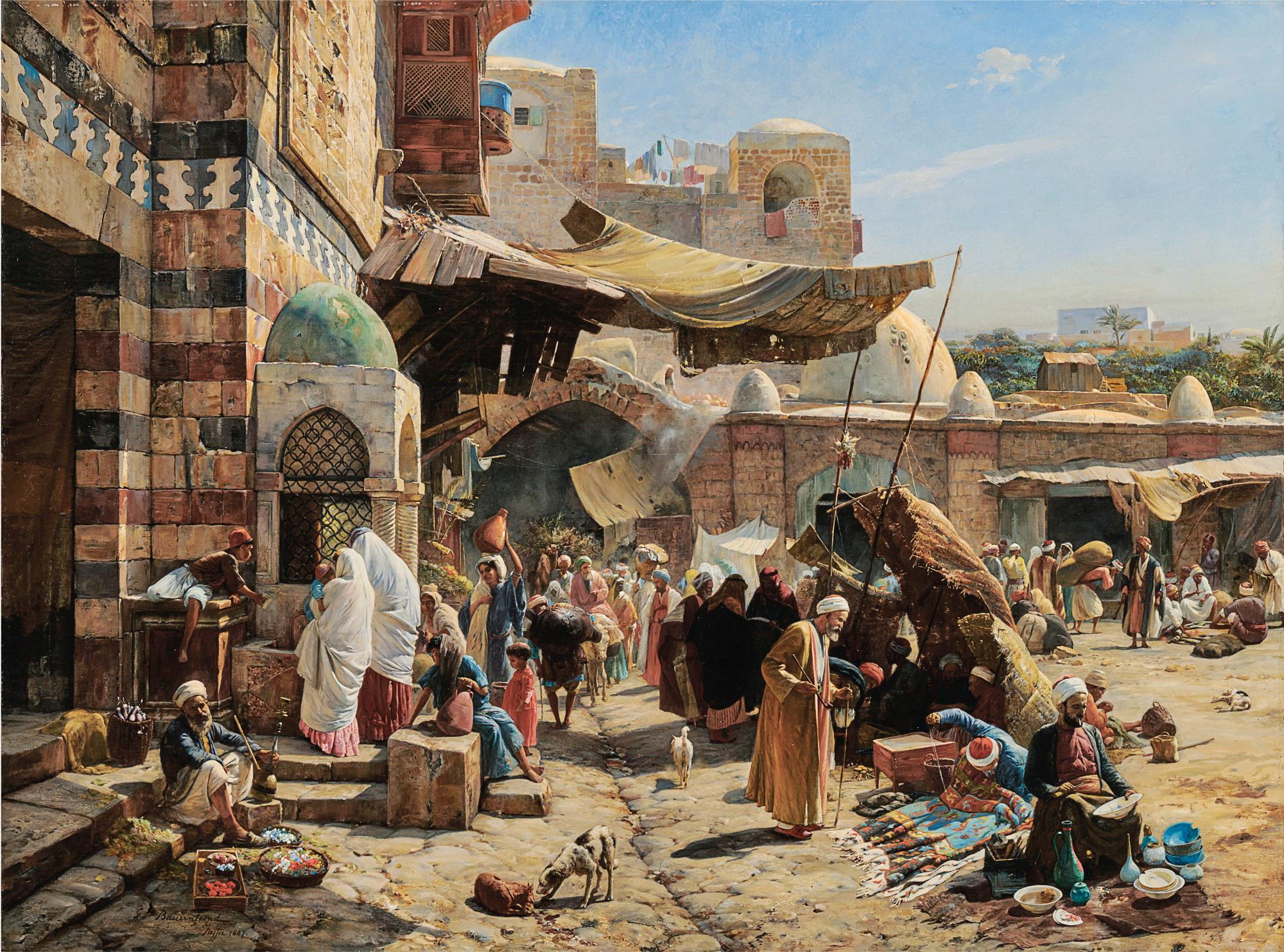 What is the painting style of this Orientalist painting? [The Jaffa