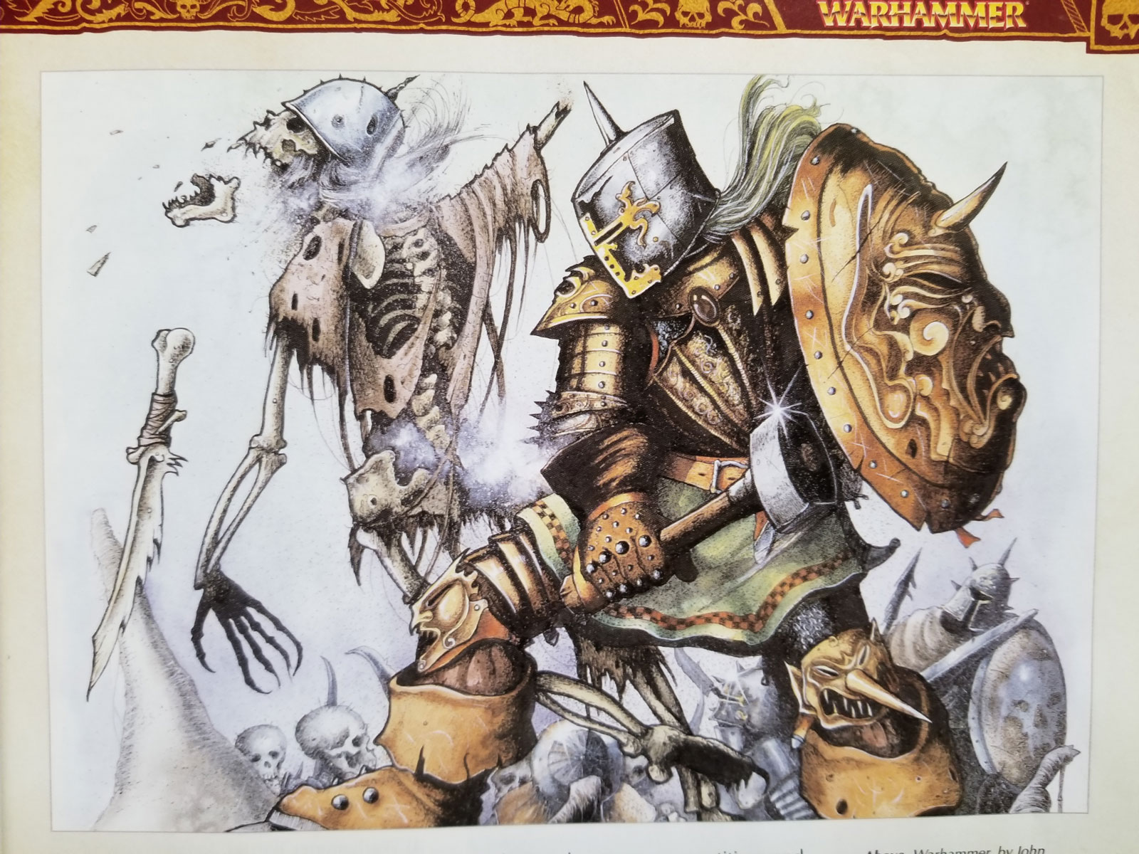 This was the cover of the first edition of Warhammer. It remains as
