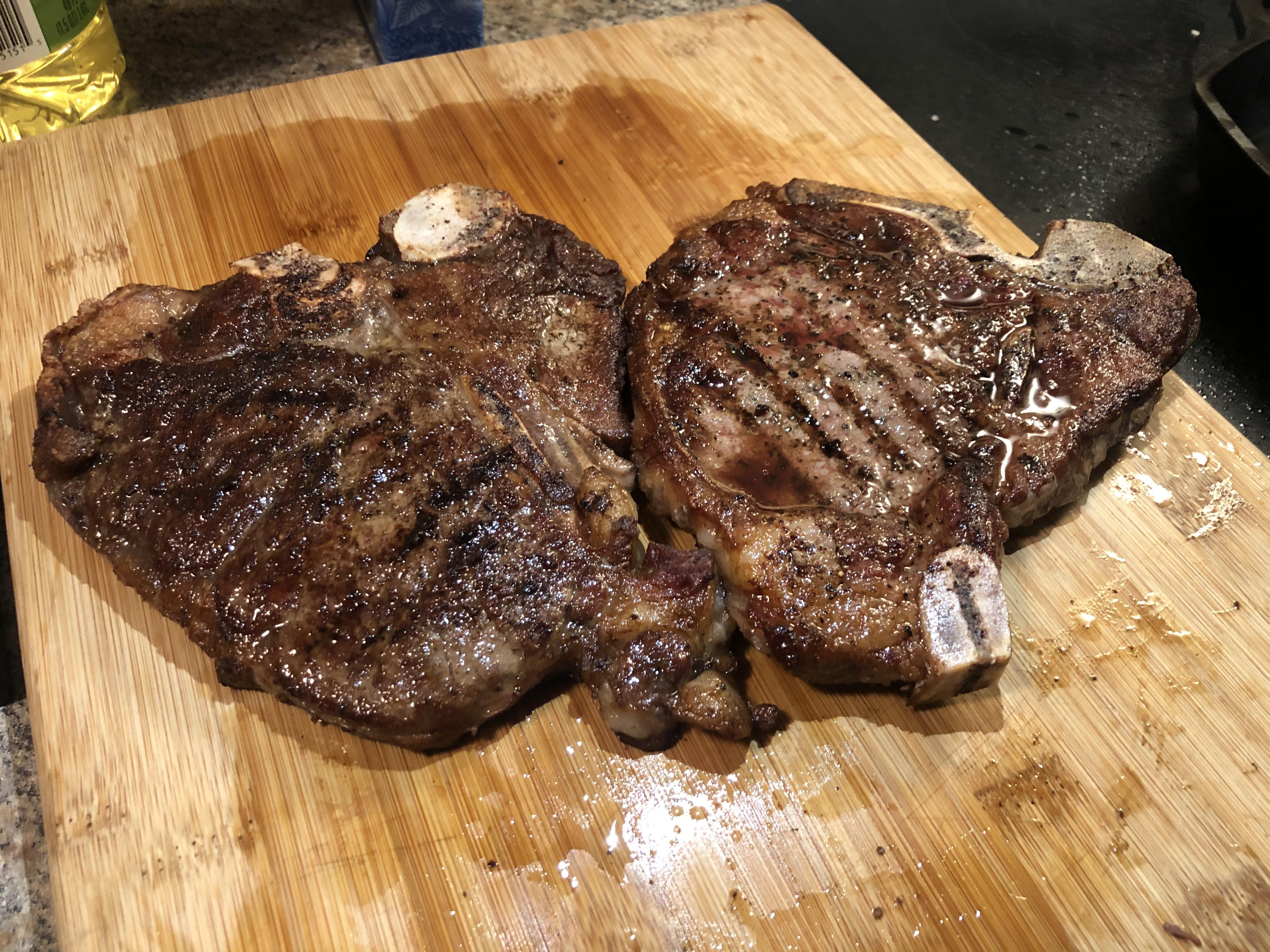 First time searing steaks on a cast iron they turned out pretty good