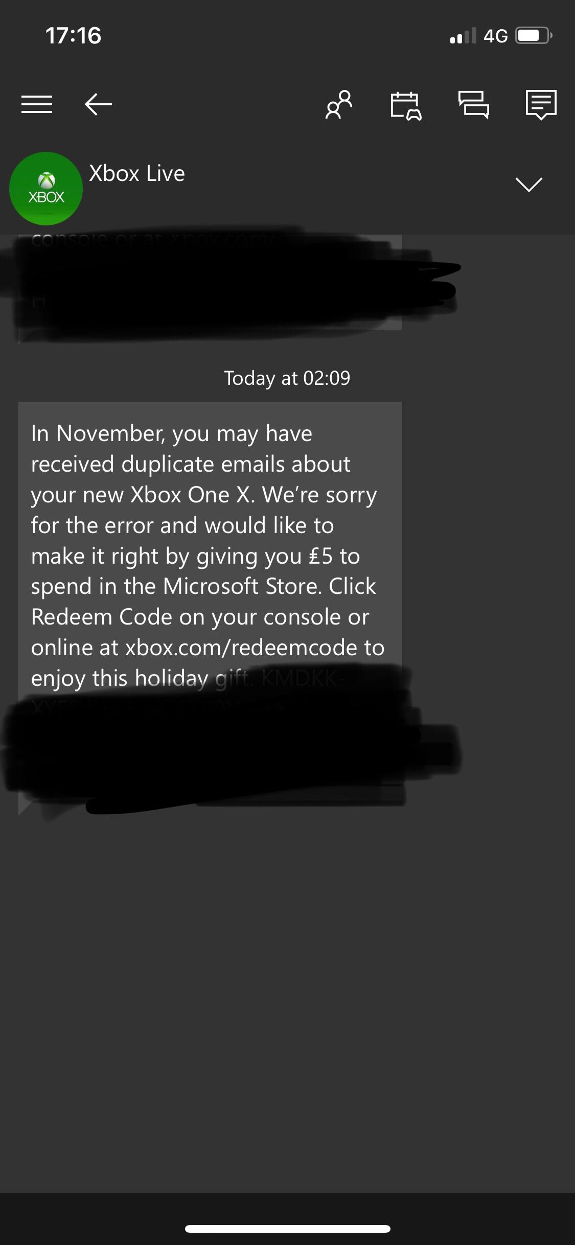 Xbox Live giving £5 to spend in the Microsoft Store to players who