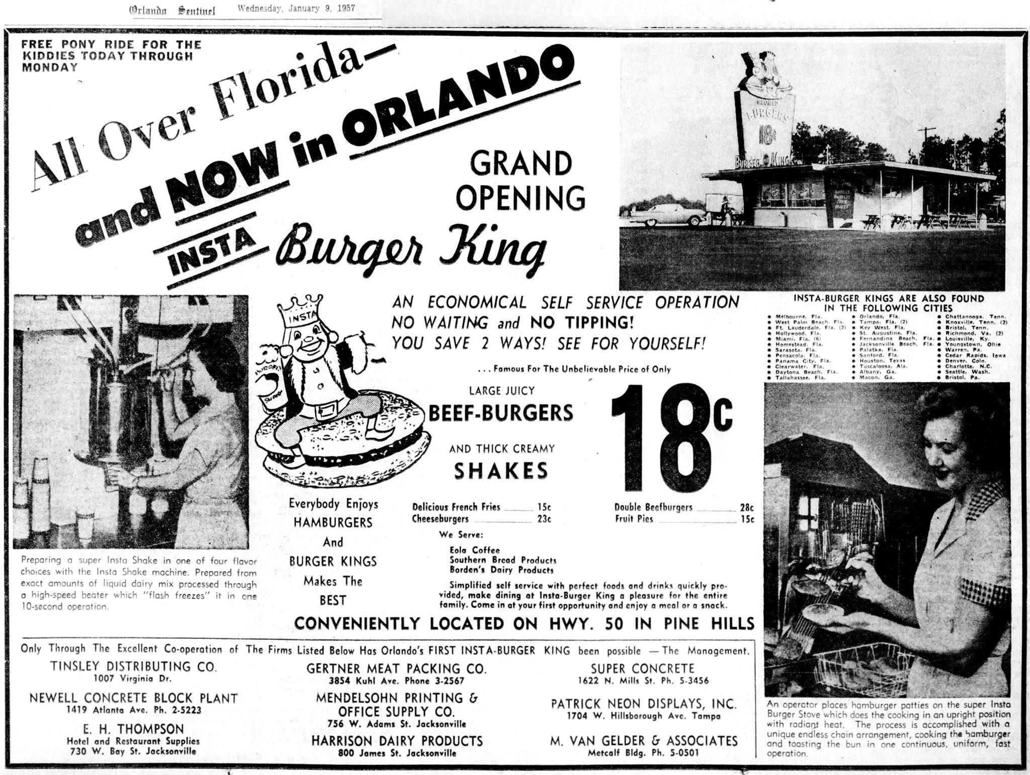 An early (Insta) Burger King ad back when it was merely a Florida