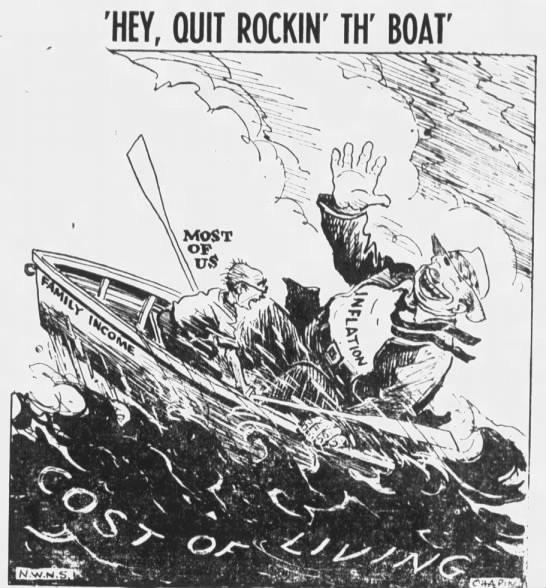 Hey, Quit Rockin’ Th’ Boat, political cartoon, The Hooper Sentinel, 01 Aug 1957, Thu r