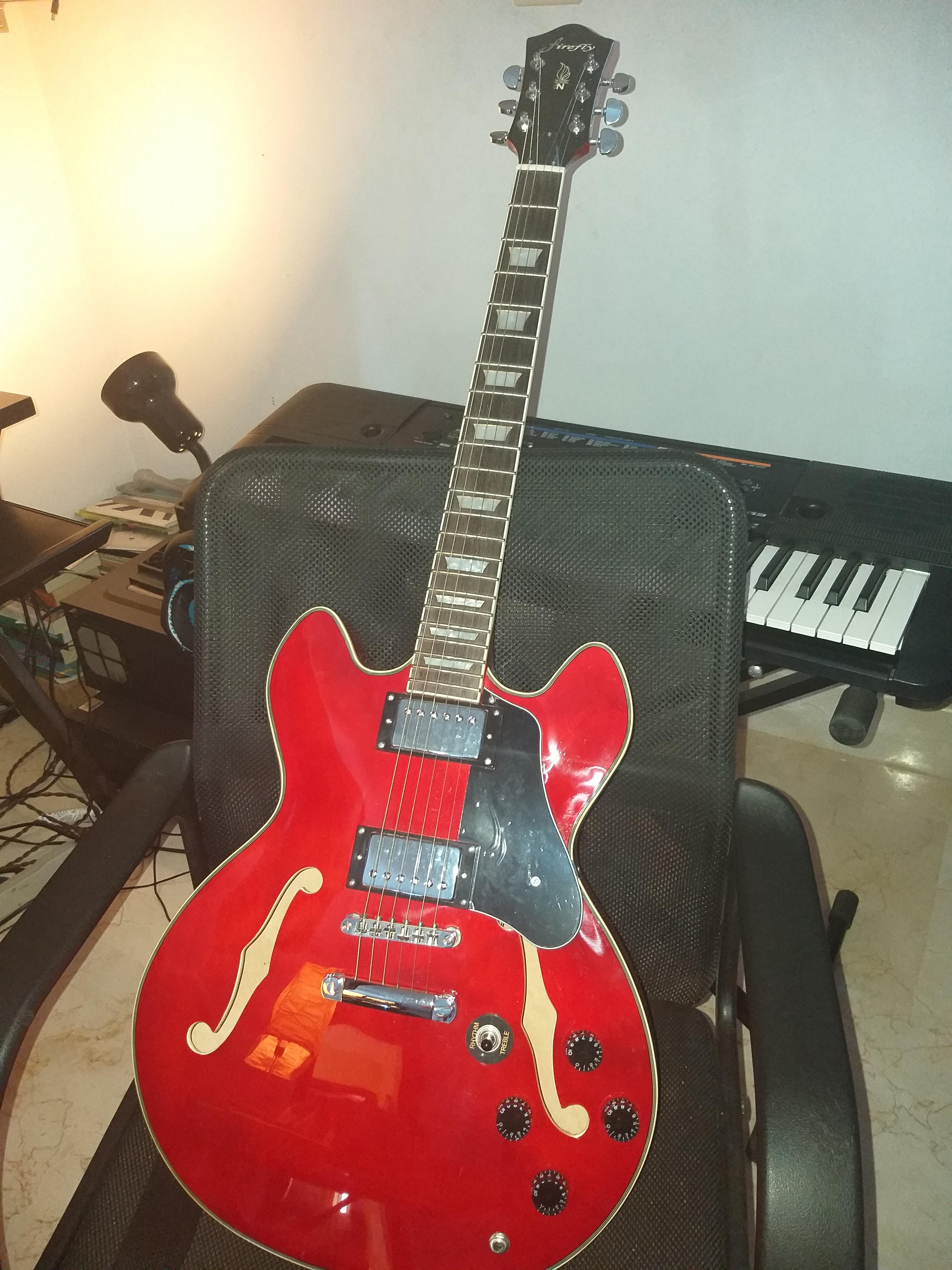 This is my guitar, a chinise copy of a Gibson Es335 of 1962. Yes it is