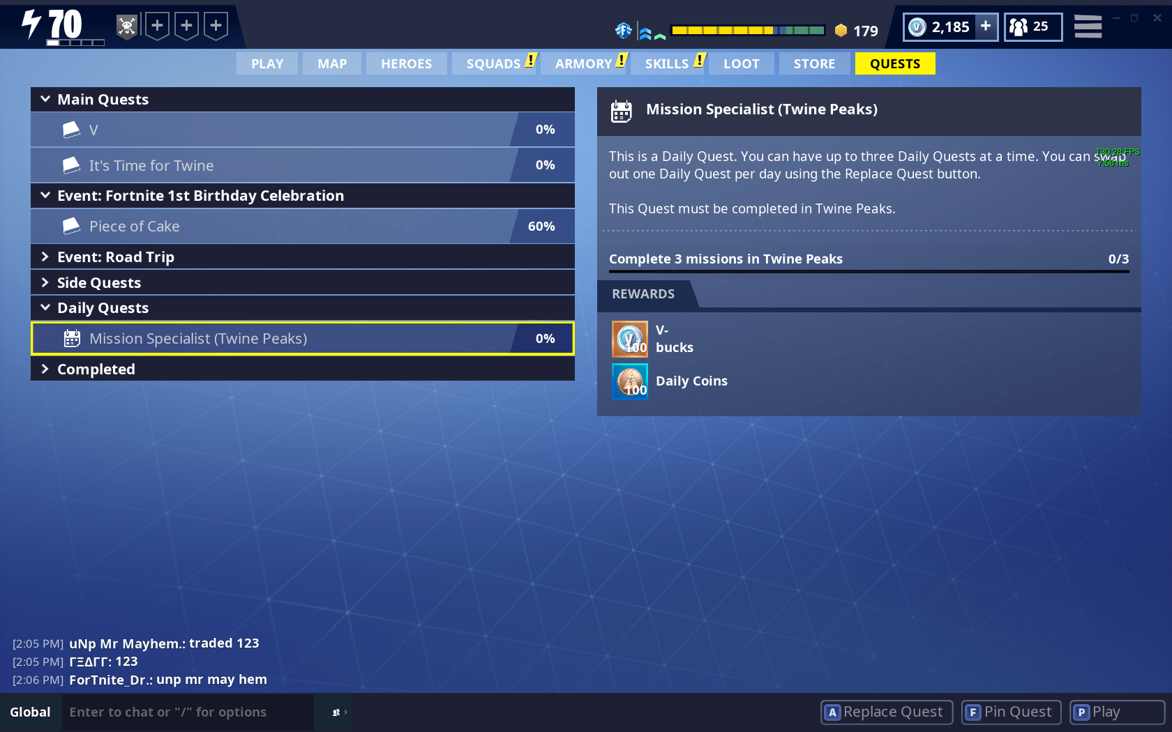 Finally reached Twine Peaks, starting it off with this quest