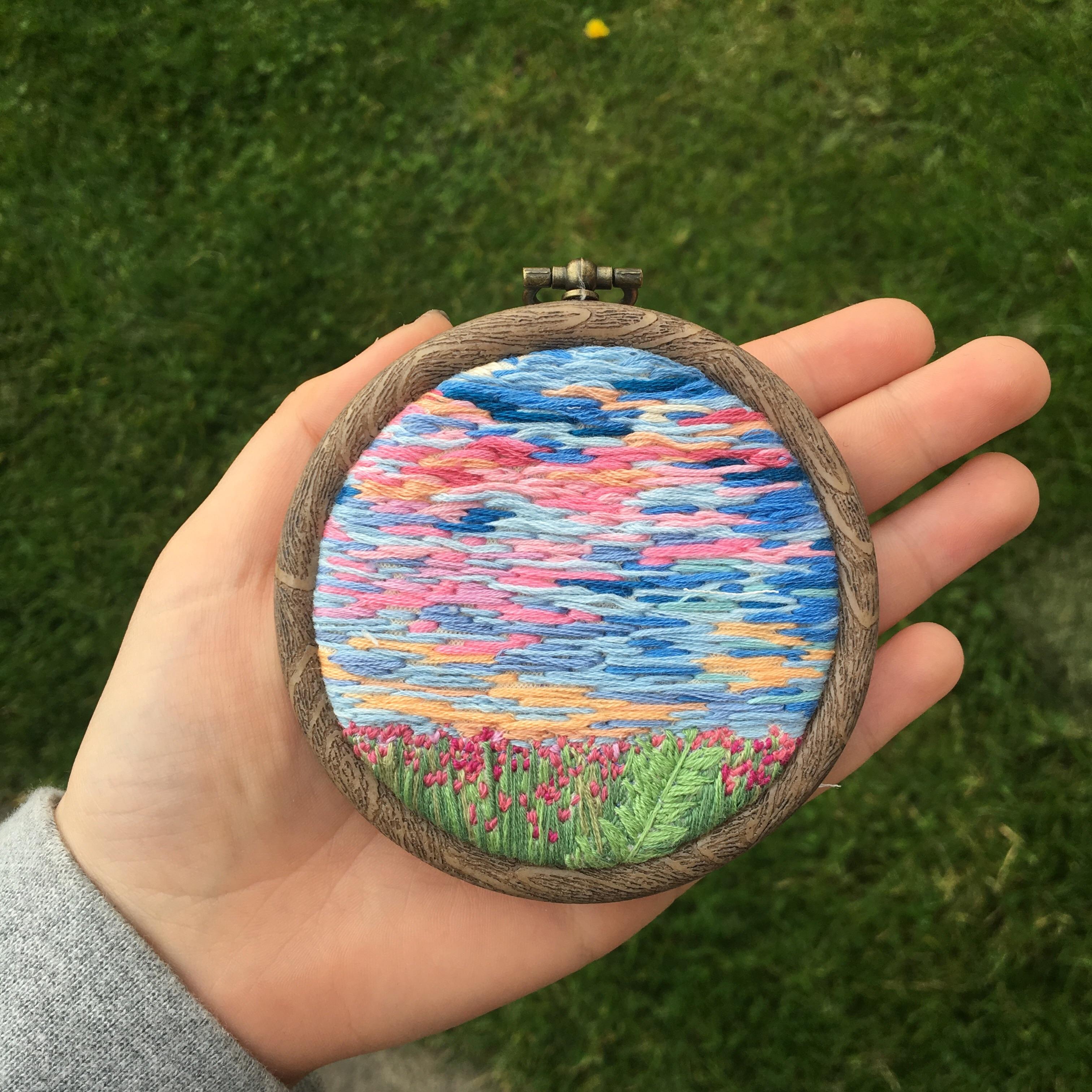 3” floral embroidery hoop r/Embroidery