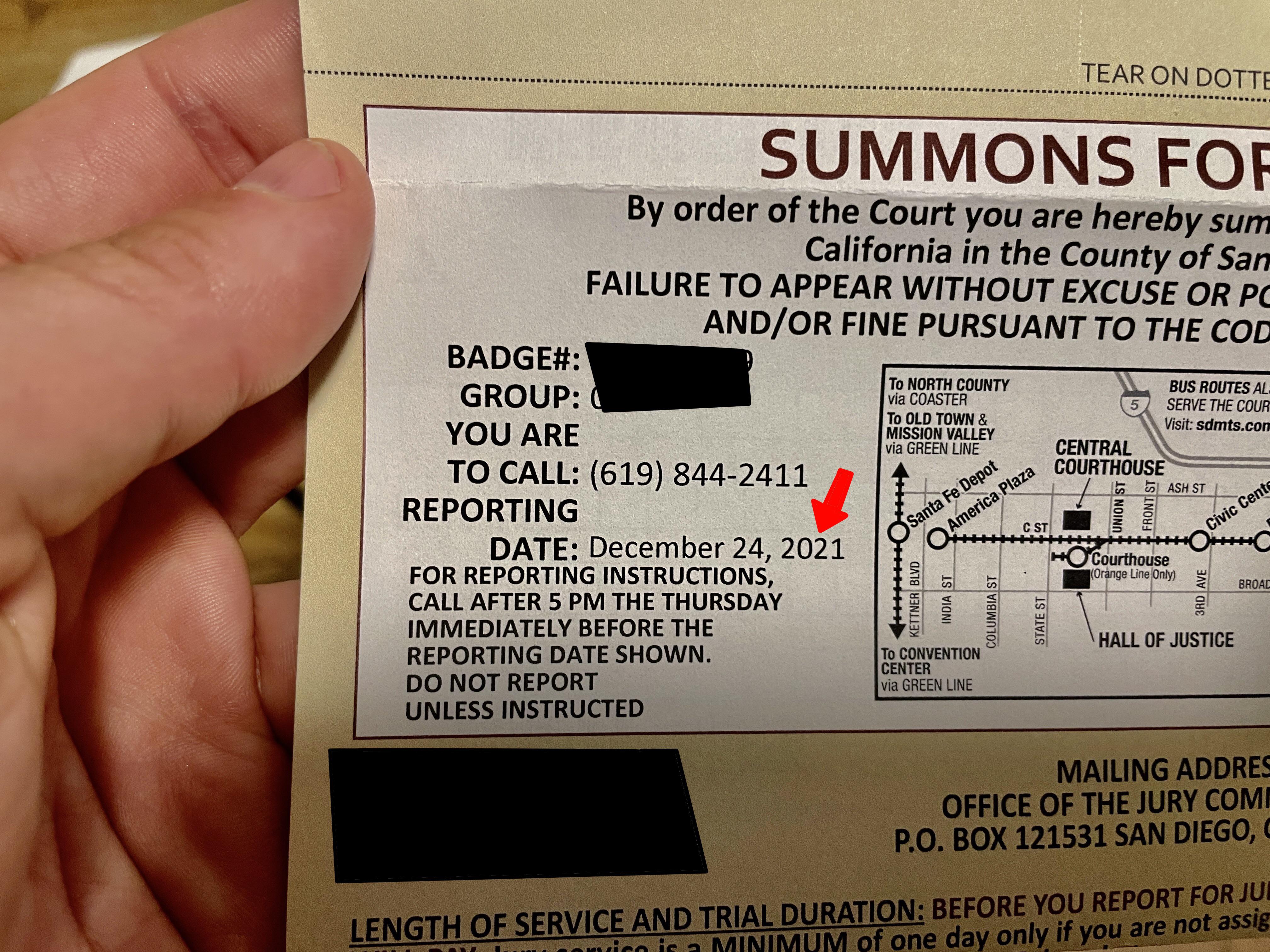 Jury duty on Christmas Eve? Nice try, San Diego. r/SanDiegoLibre