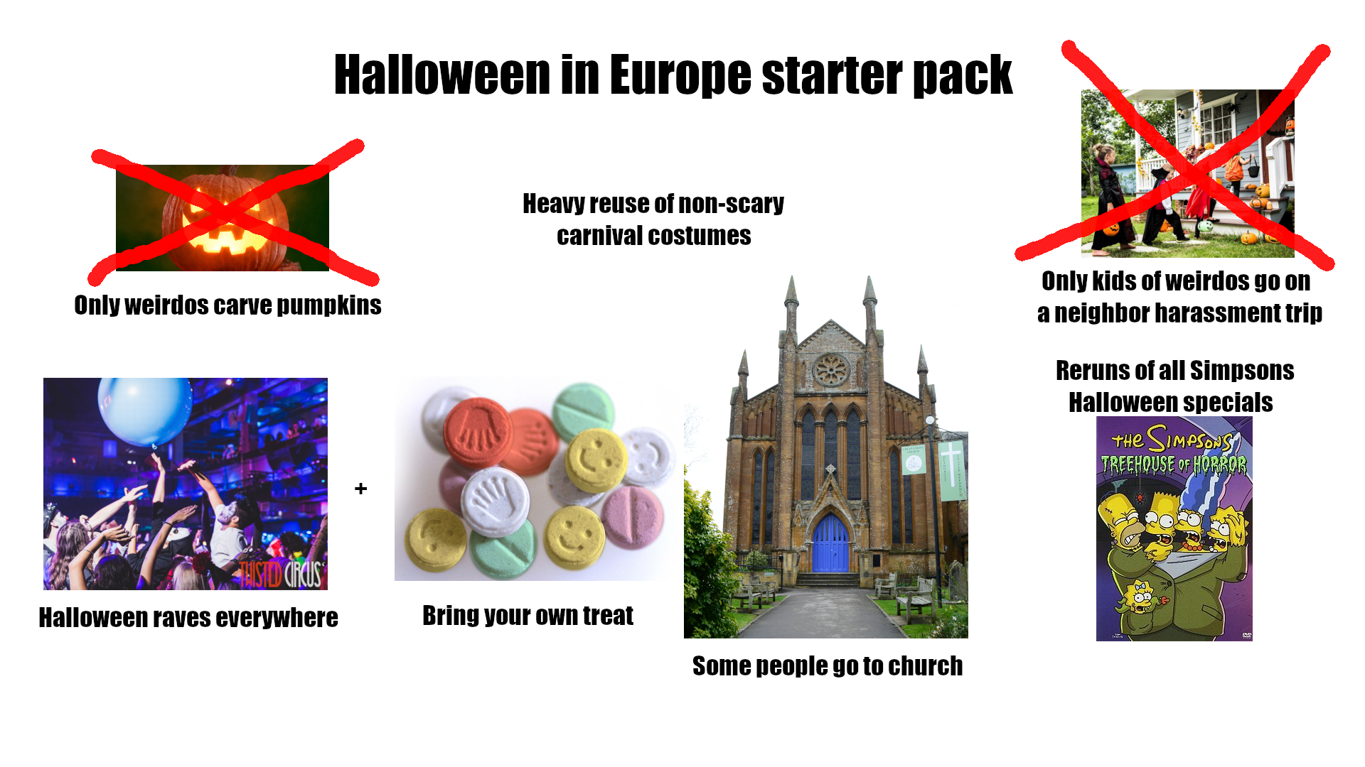 Halloween in Europe starter pack r/starterpacks
