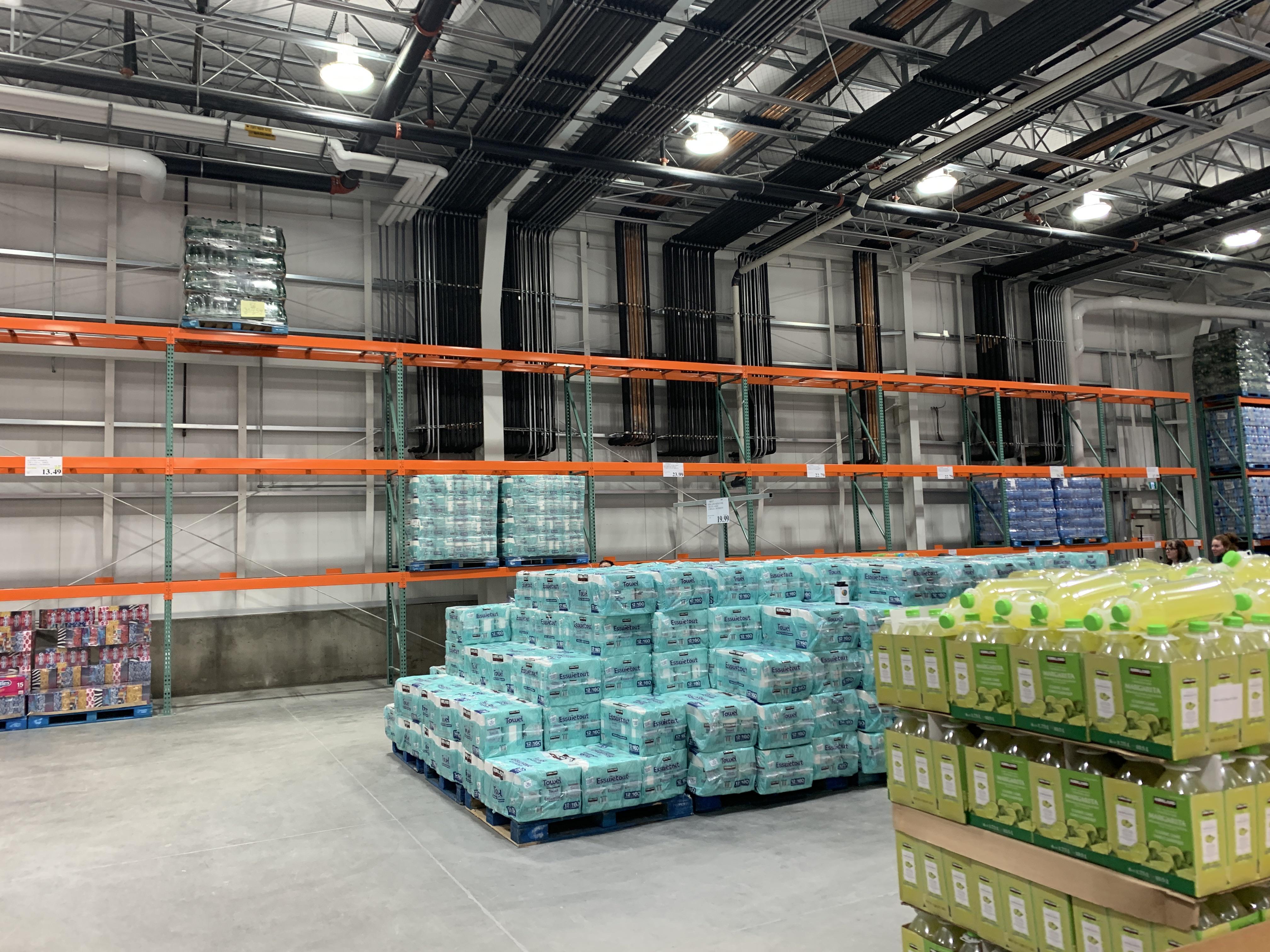 What’s left of the paper towel and toilet paper section of Nisku Costco