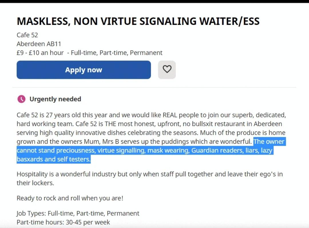 Found this job listing on Indeed. Sounds like the owner is more