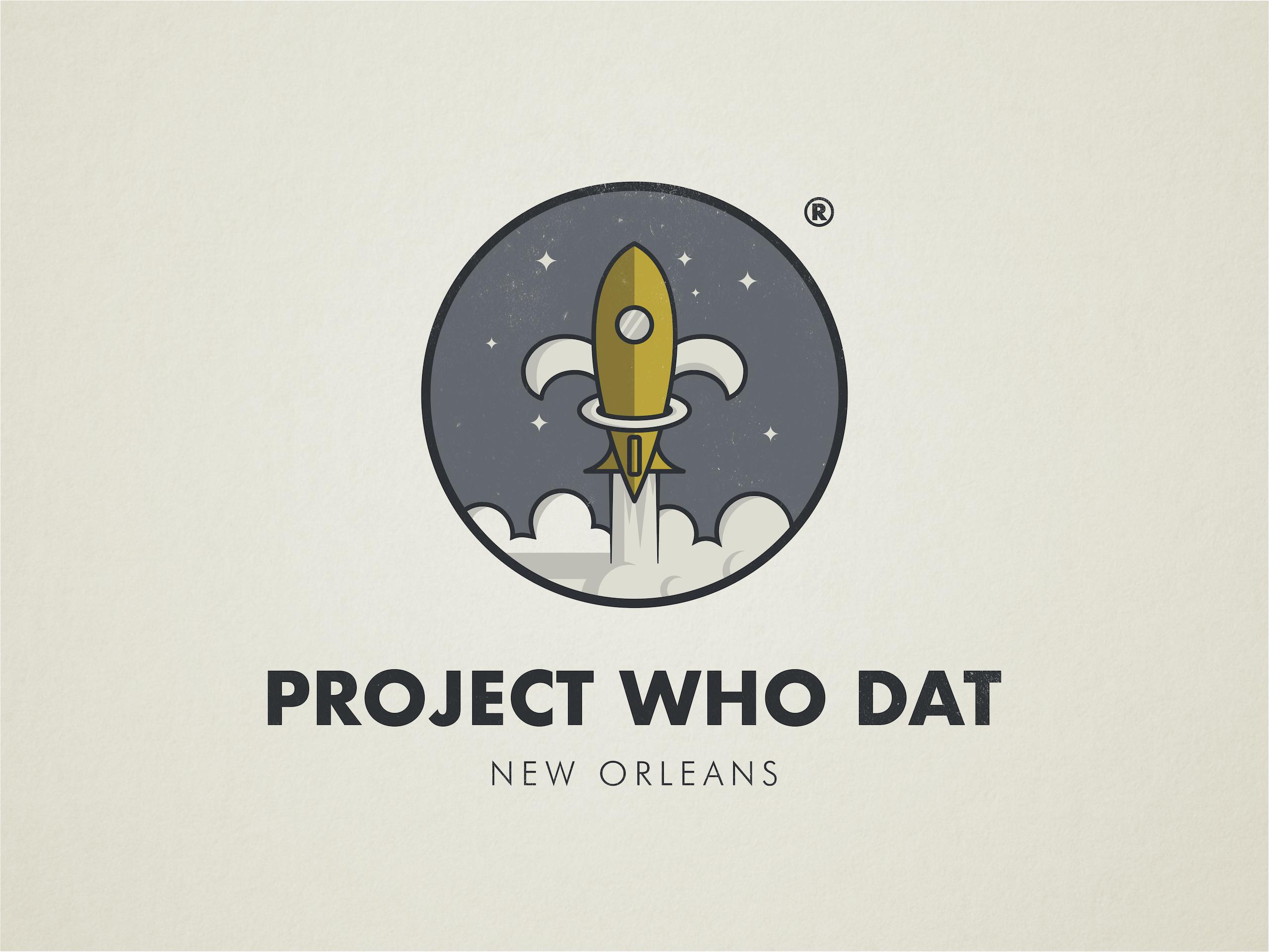 Logo for a Space/Sports Merchandise Company based in New Orleans. Did