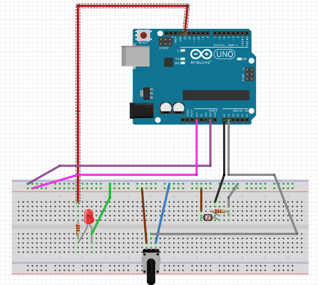 Can someone help me with a Photoresistor lamp with a Potentiometer
