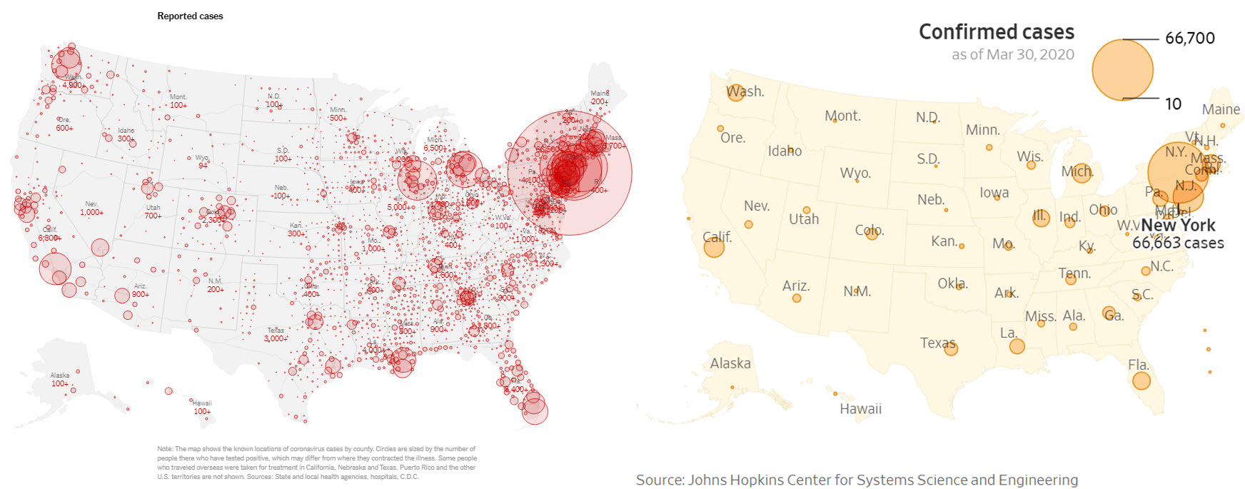 New York Times vs Wall Street Journal Corona Maps r/Maps