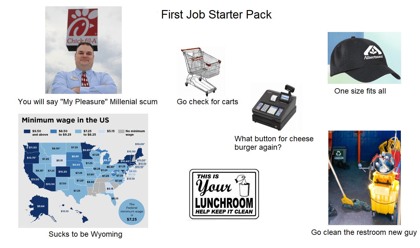 First Job Starter Pack r/starterpacks