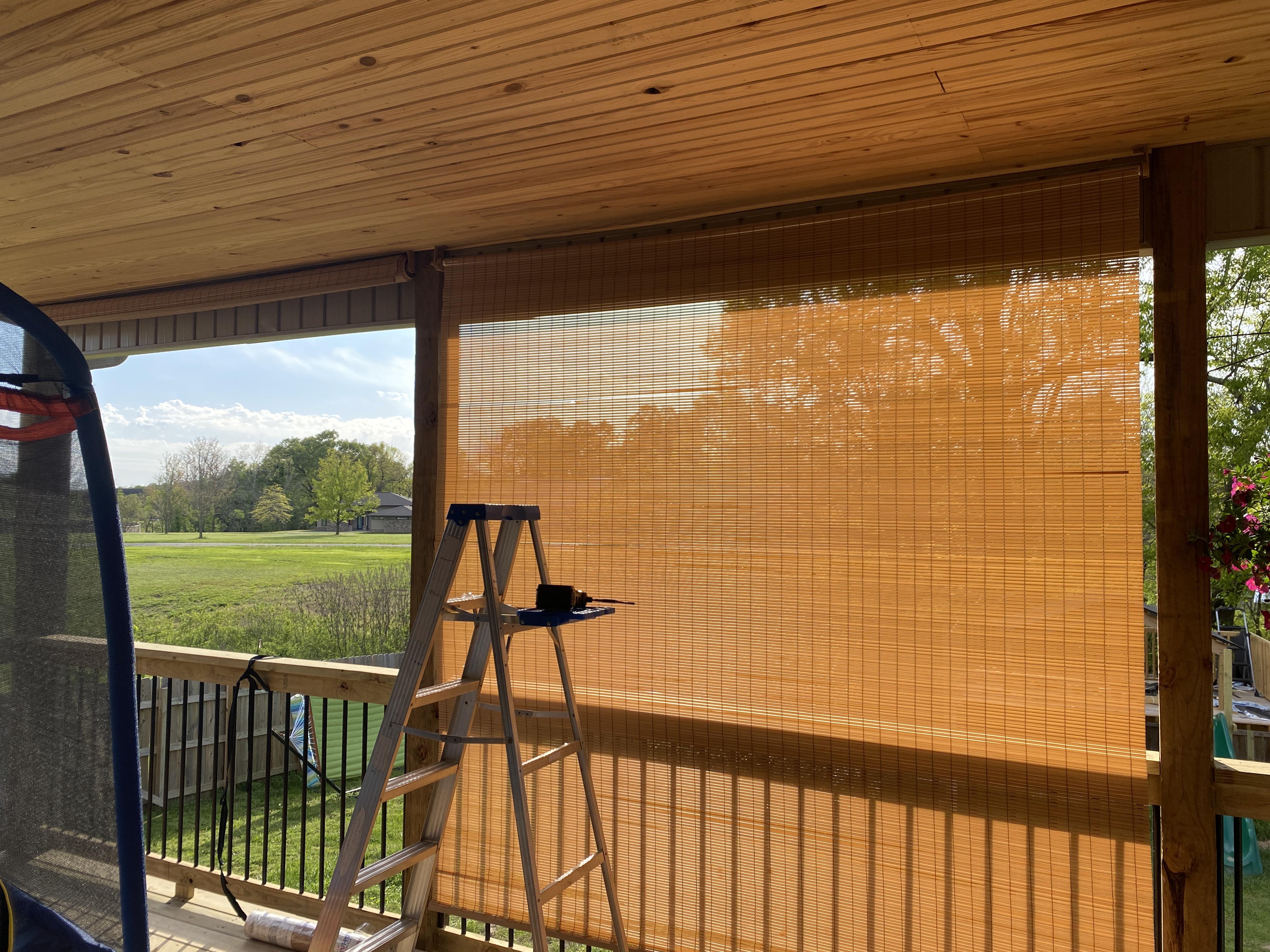 Outdoor tv glare, blinds vs film question r/hometheater