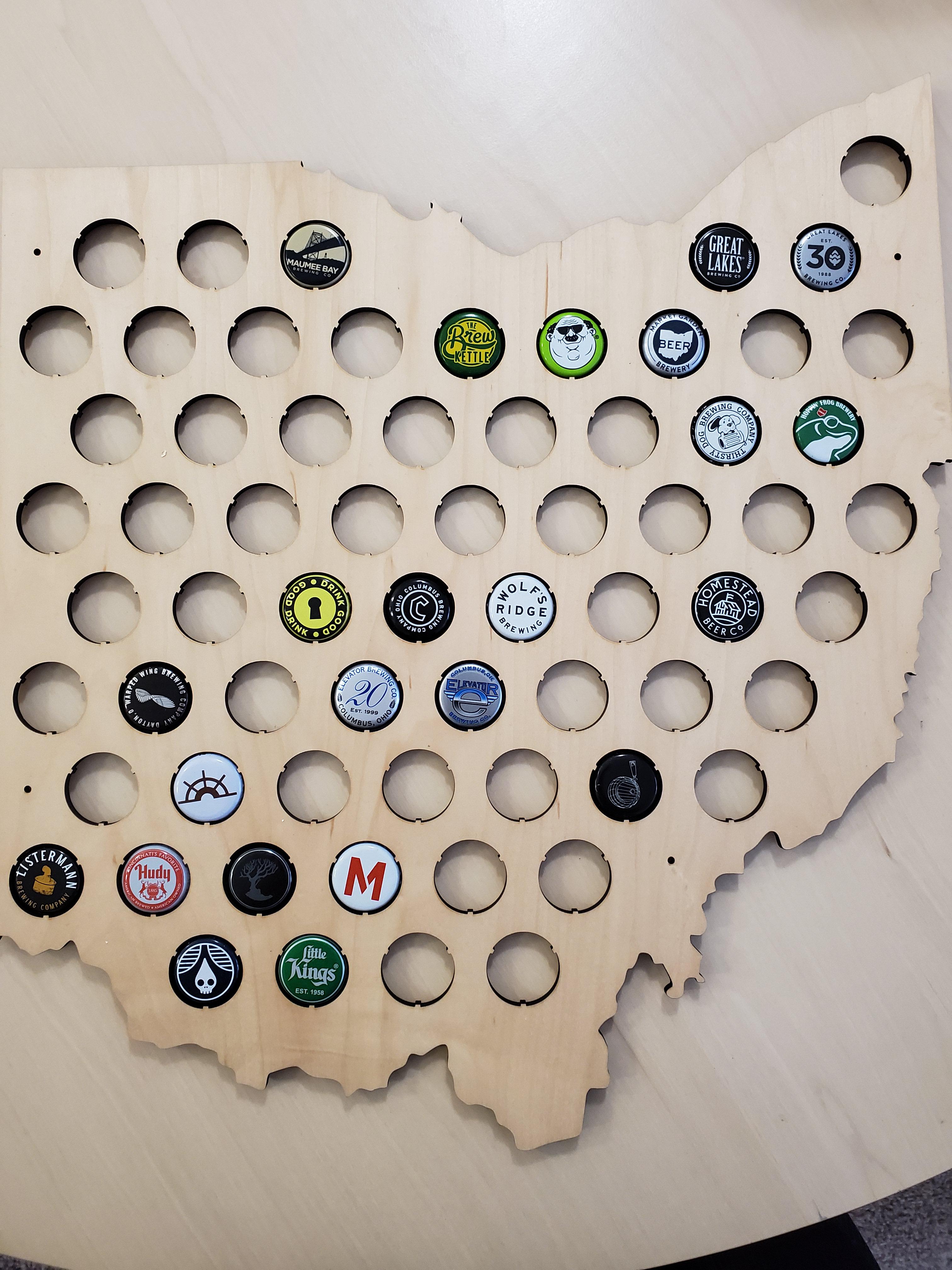 Ohio Bottle Cap Map – Statehouse Museum Shop