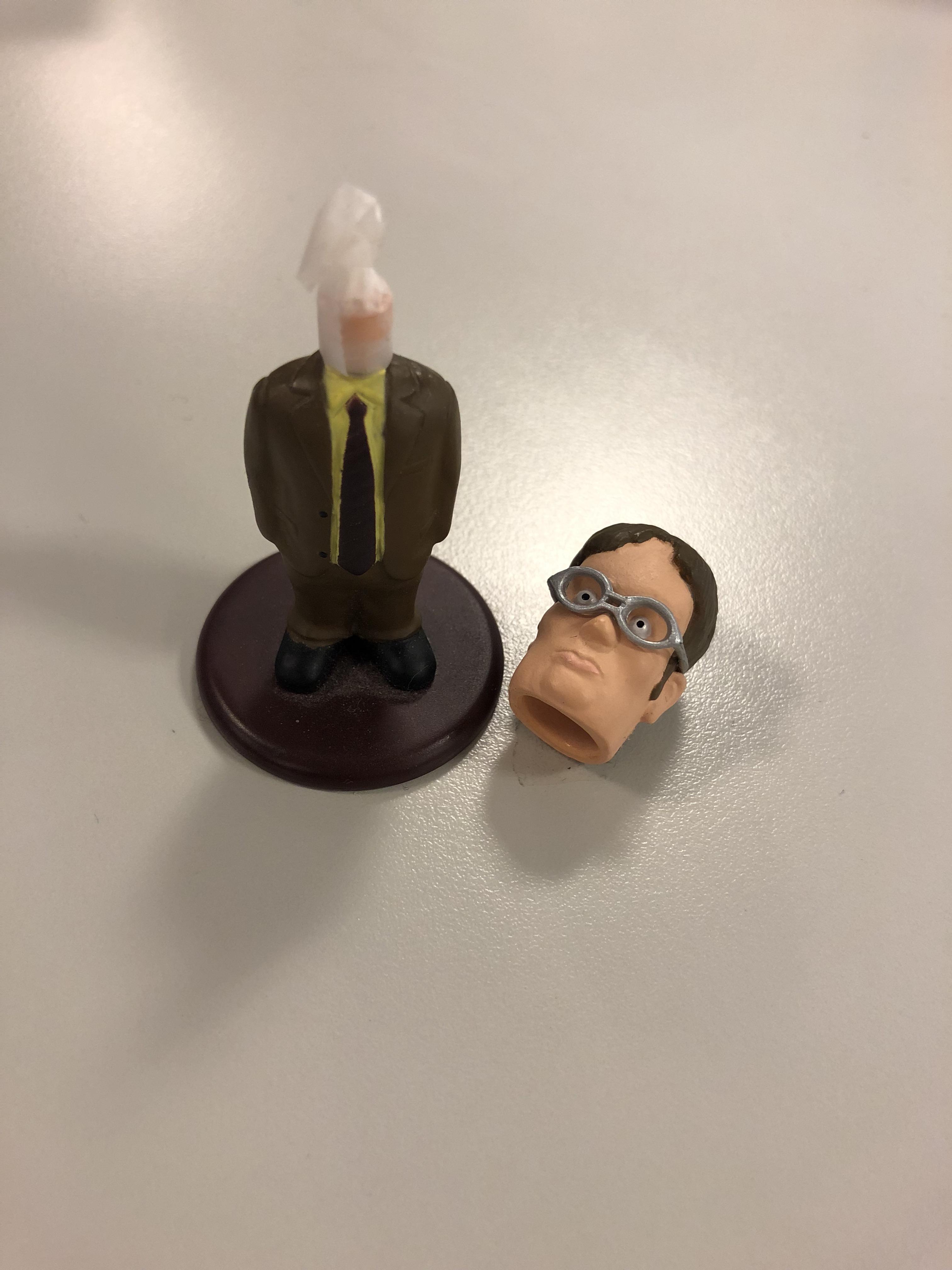 "Where's Dwight?" Creed You didn't hear? Decapitated. Whole big thing. We had a funeral for a