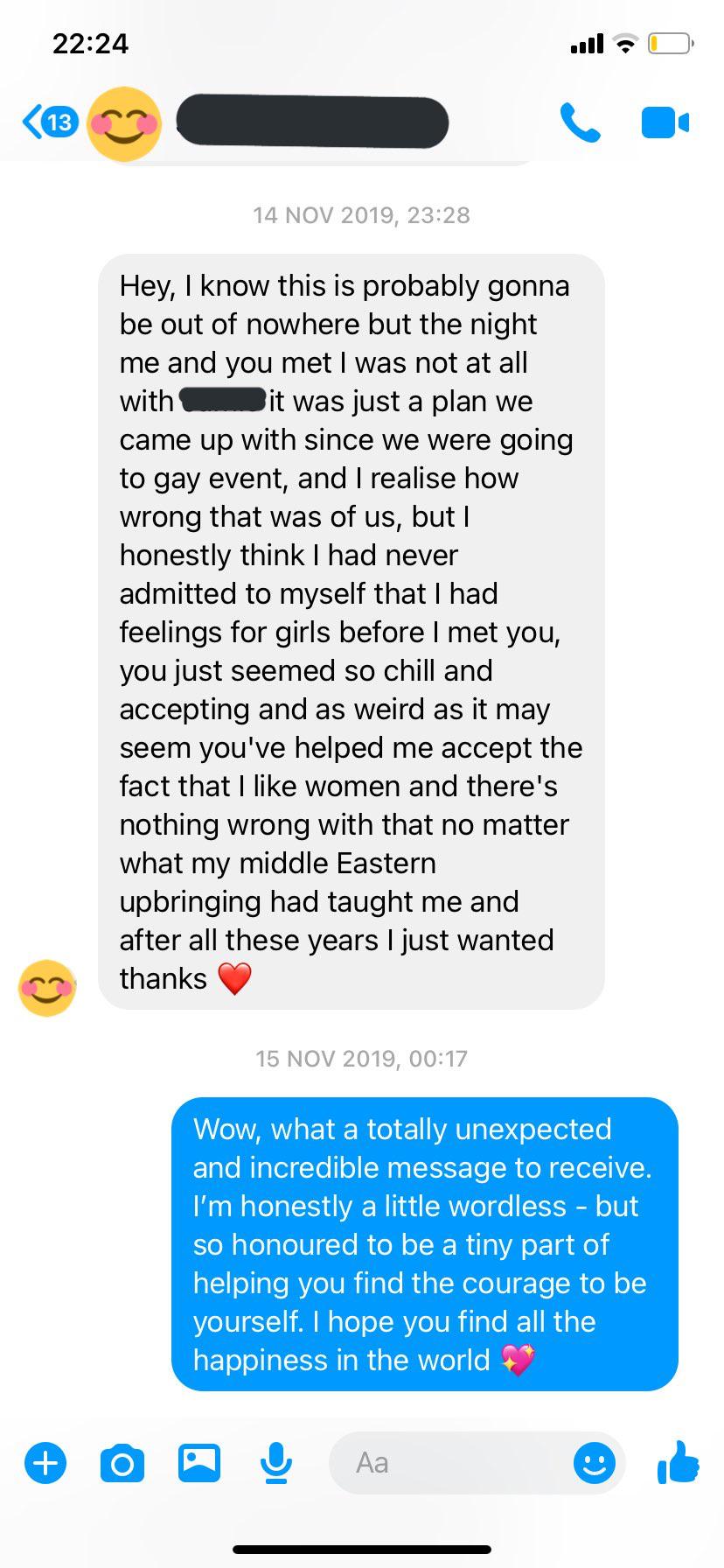 Wanted to share this wholesome message I received last year - closeted