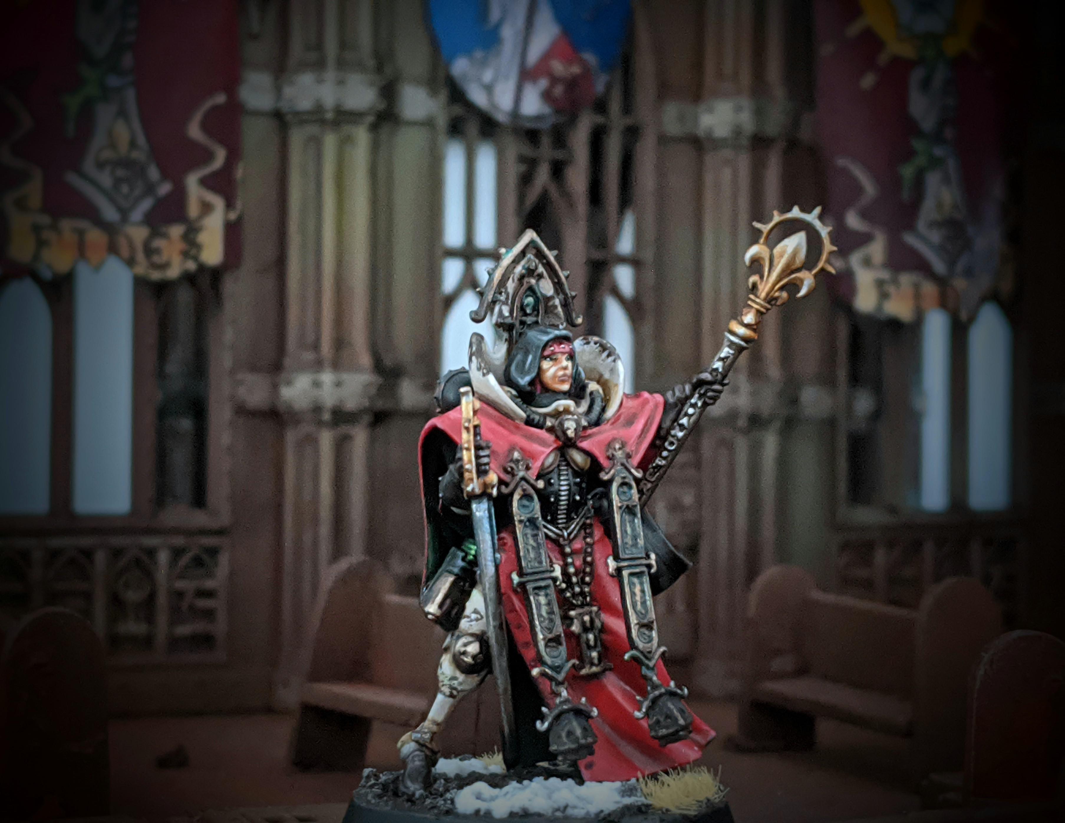 Sisters of battle canoness, ready to lead my metal sisters! Warhammer40k