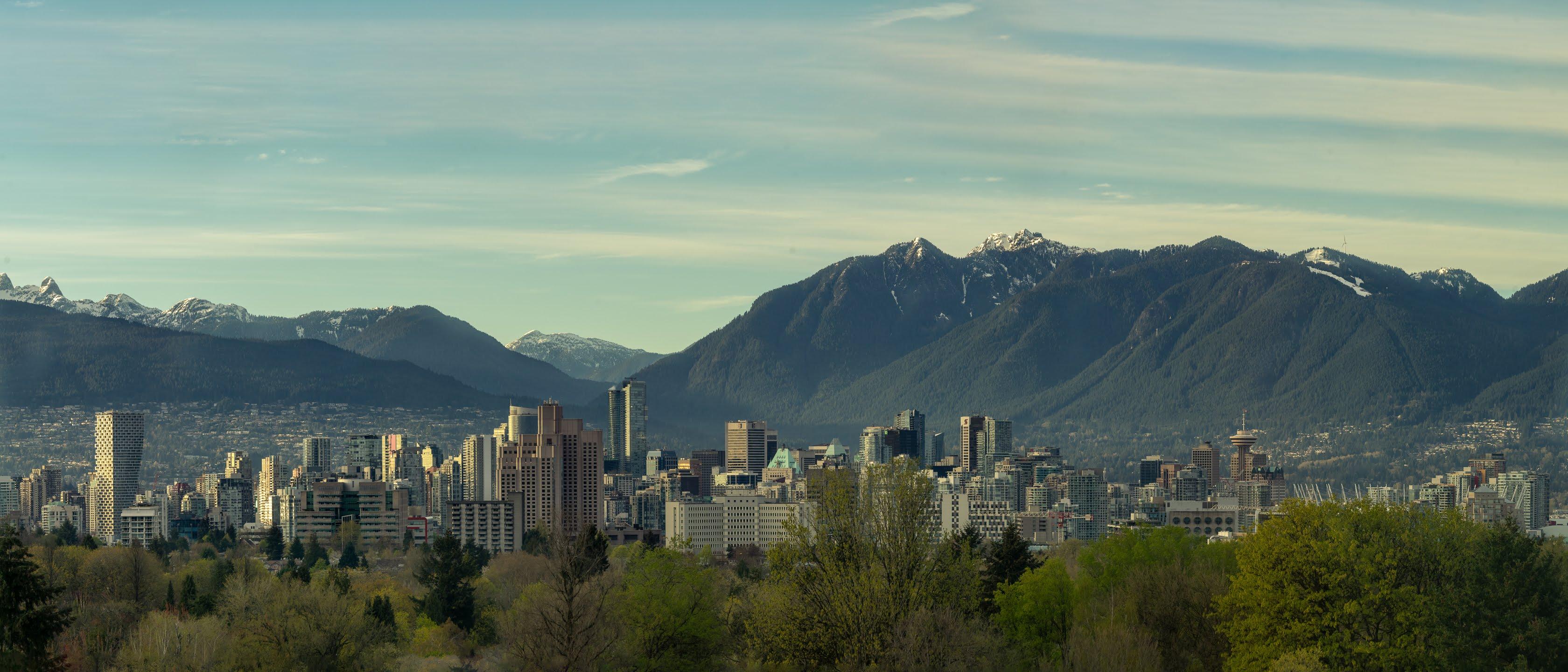 Vancouver skyline from Shaughnessy. r/vancouver
