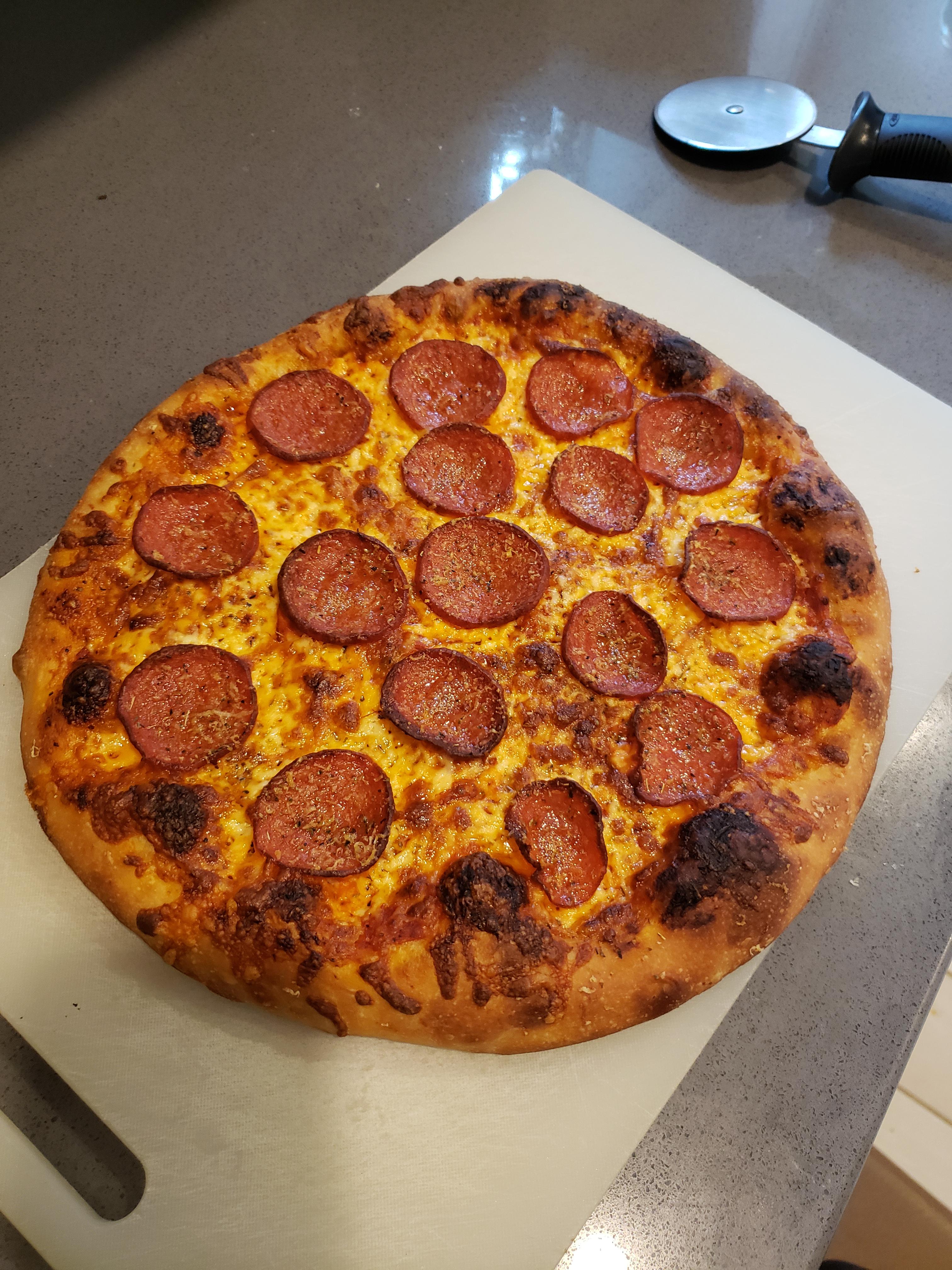 Pizza beginner but I think it turned out well! 24 hour cold rise. Pizza