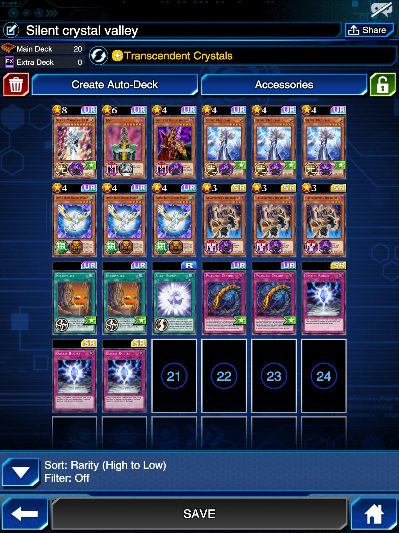 [Deck] Transcendent crystals Silent Magician with Necrovalley¡ r