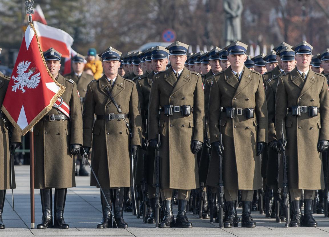 Polish Central Band in their Polish Honor Guard uniforms in Józef