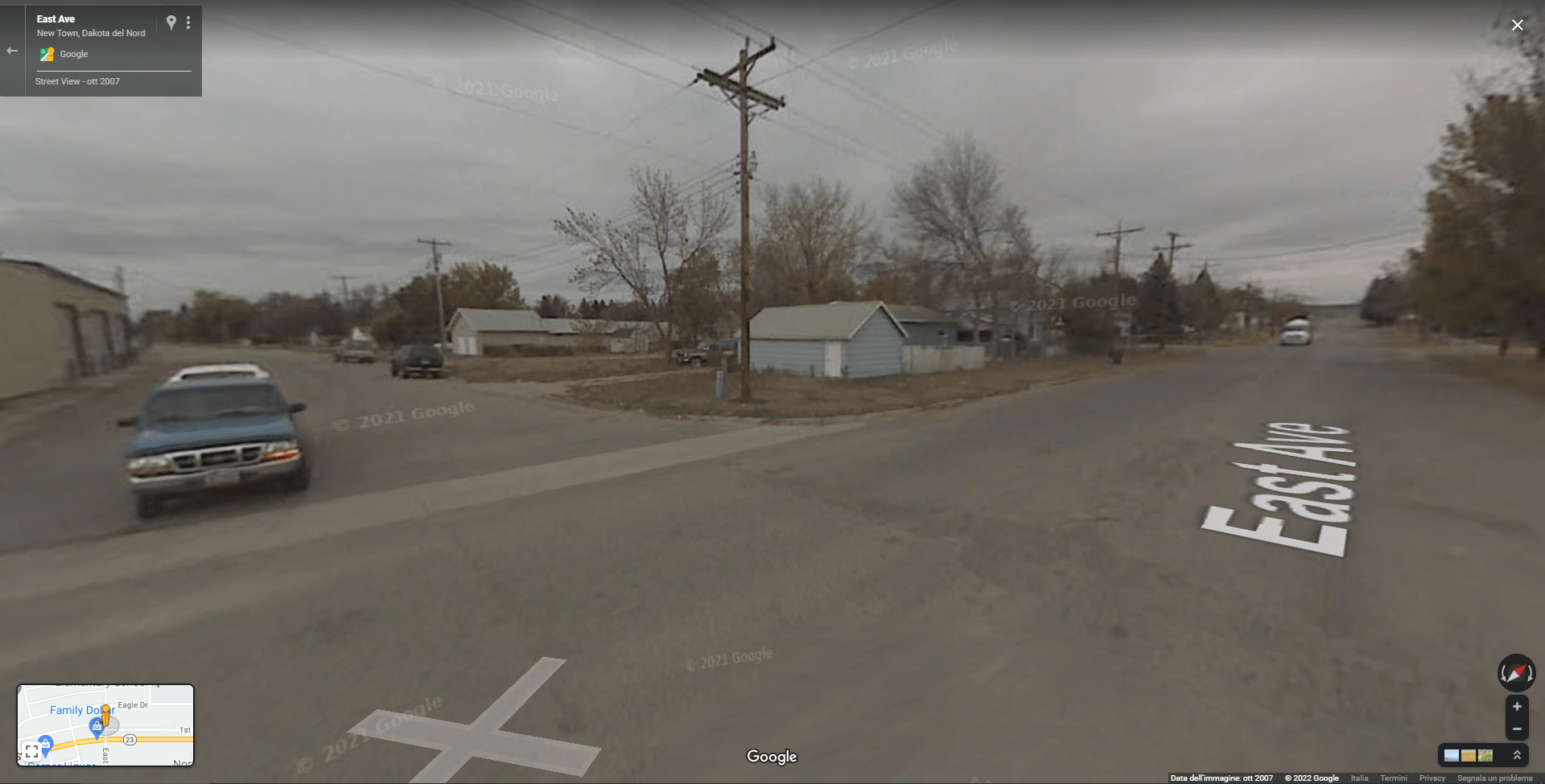 New Town, North Dakota has most of its street views unupdated since