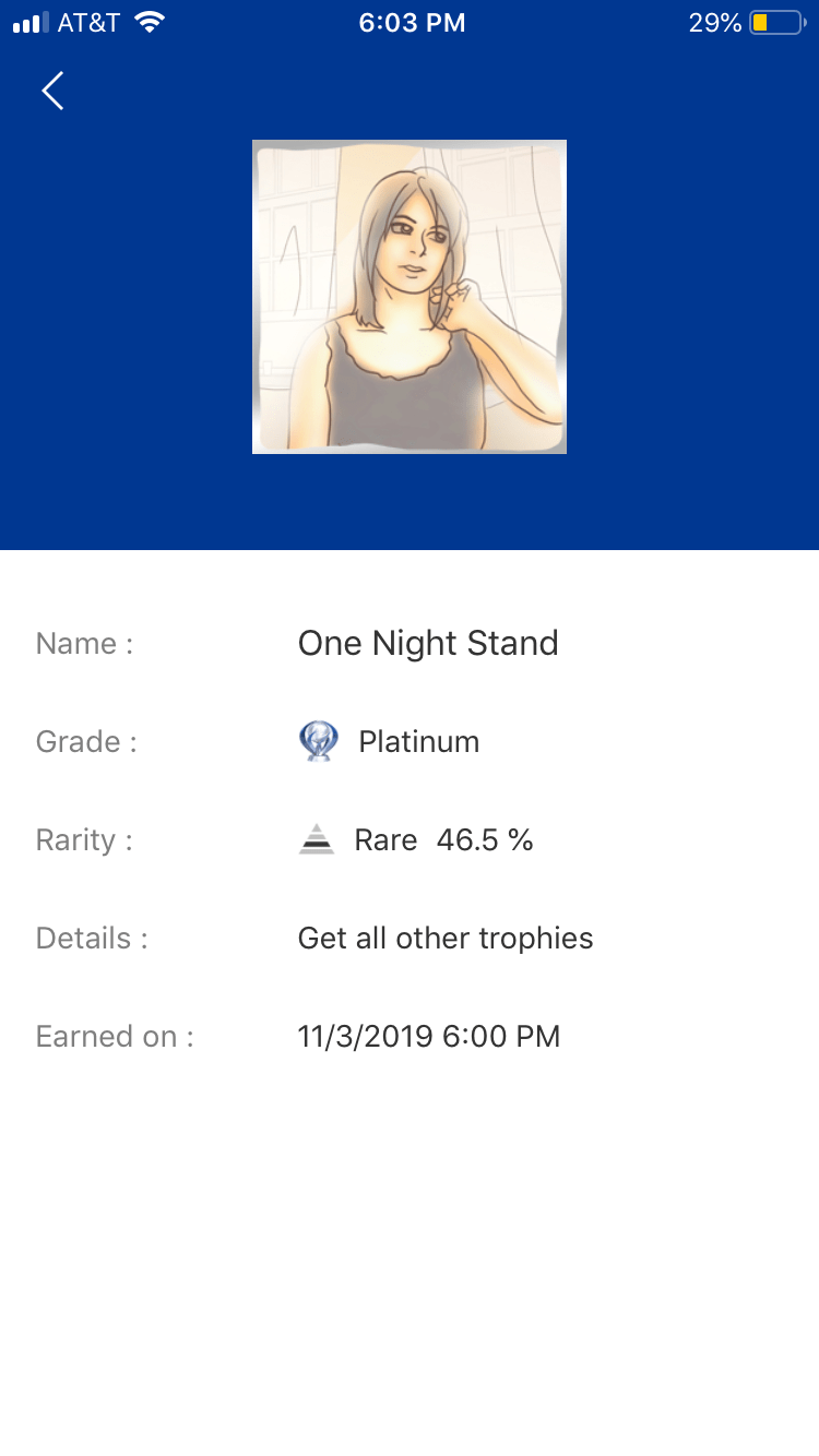 [OneNight Stand] Platinum 69 (hehe) an appropriate Platinum! r/Trophies