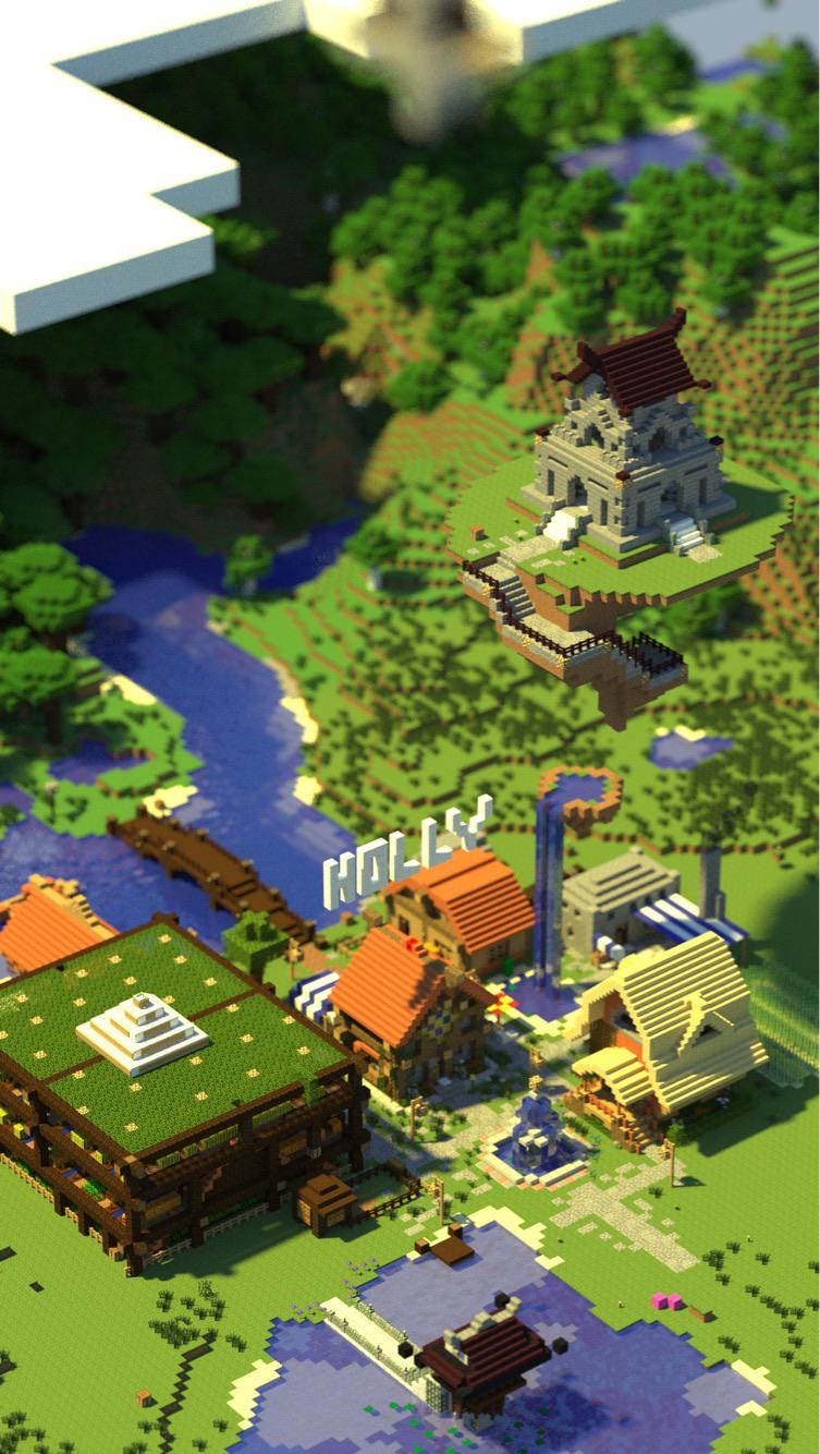 My Towny and i made it to my iphone wallpaper r/Minecraft