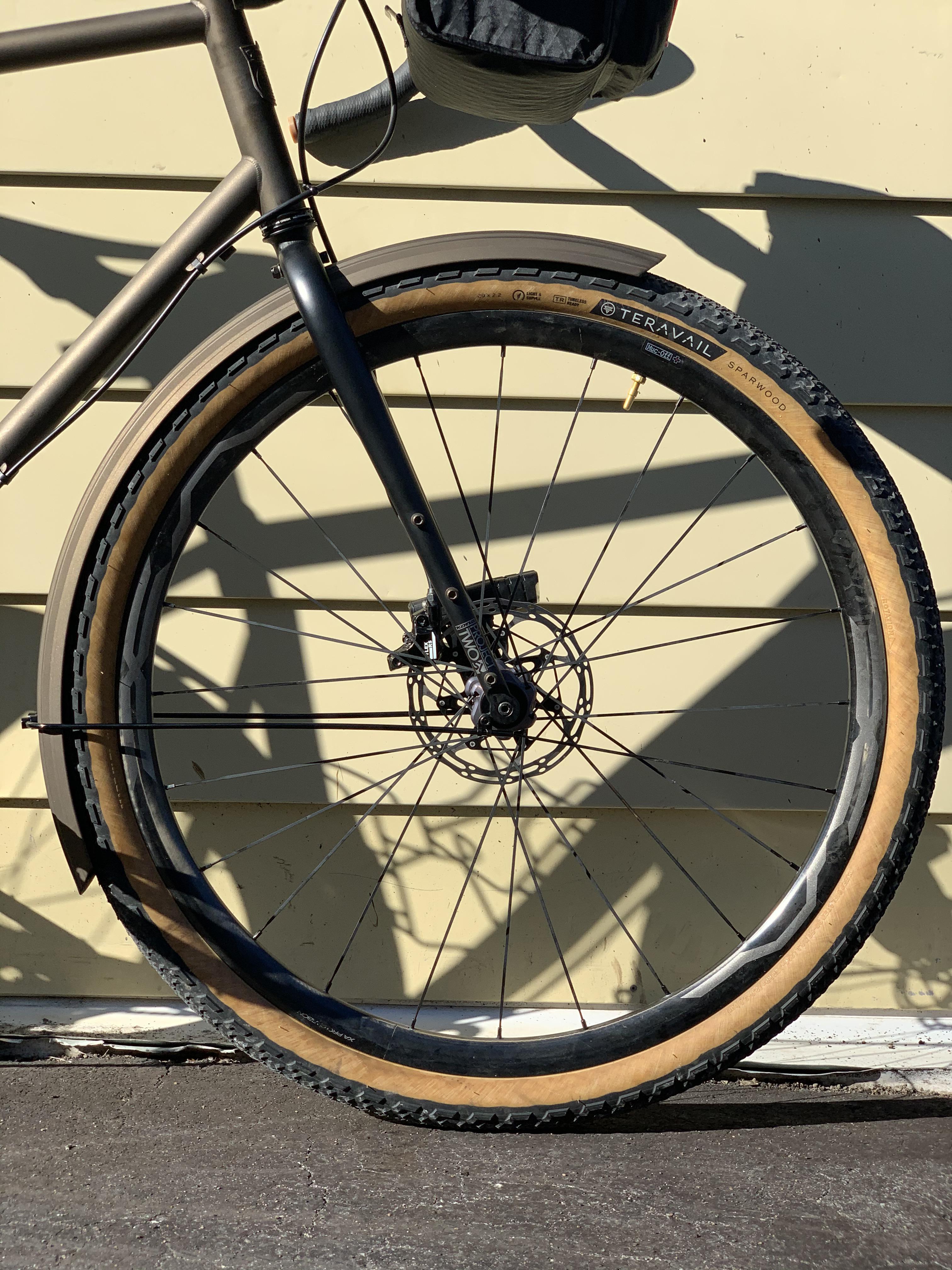 Squeezed 55mm Teravail Sparwood tires under some 62mm Velo Orange