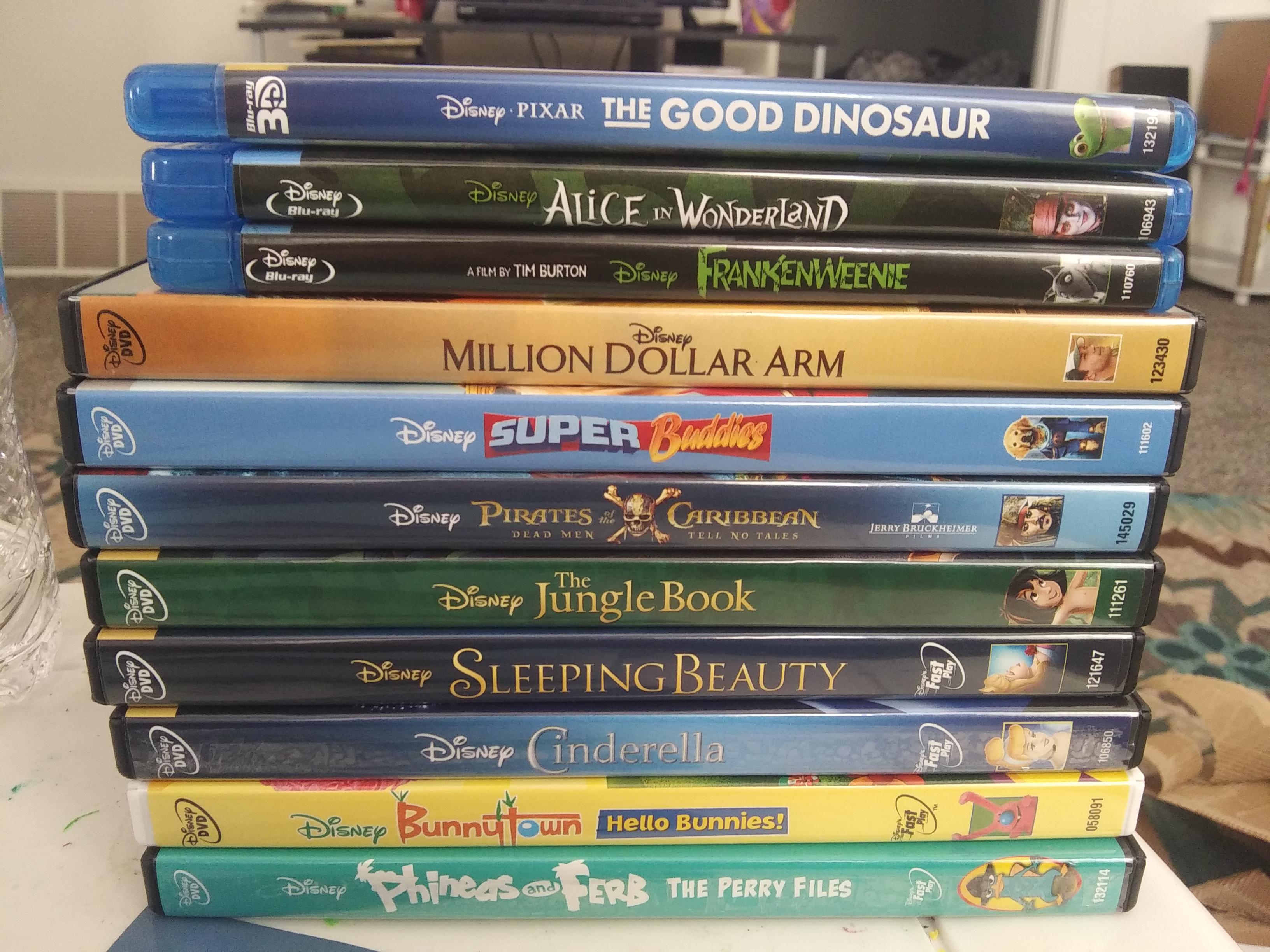 Disney movie reward sale movies. Not pictured is a second million