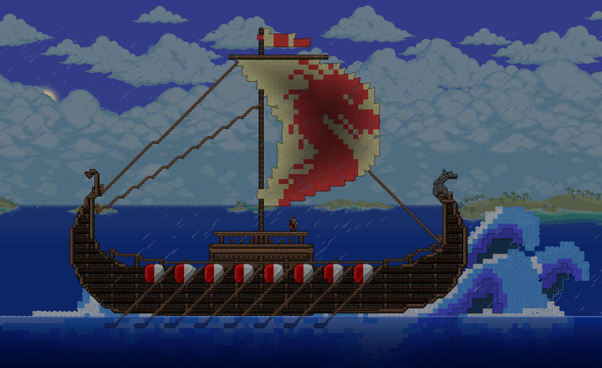 I built a Drakkar (Viking ship) r/Terraria
