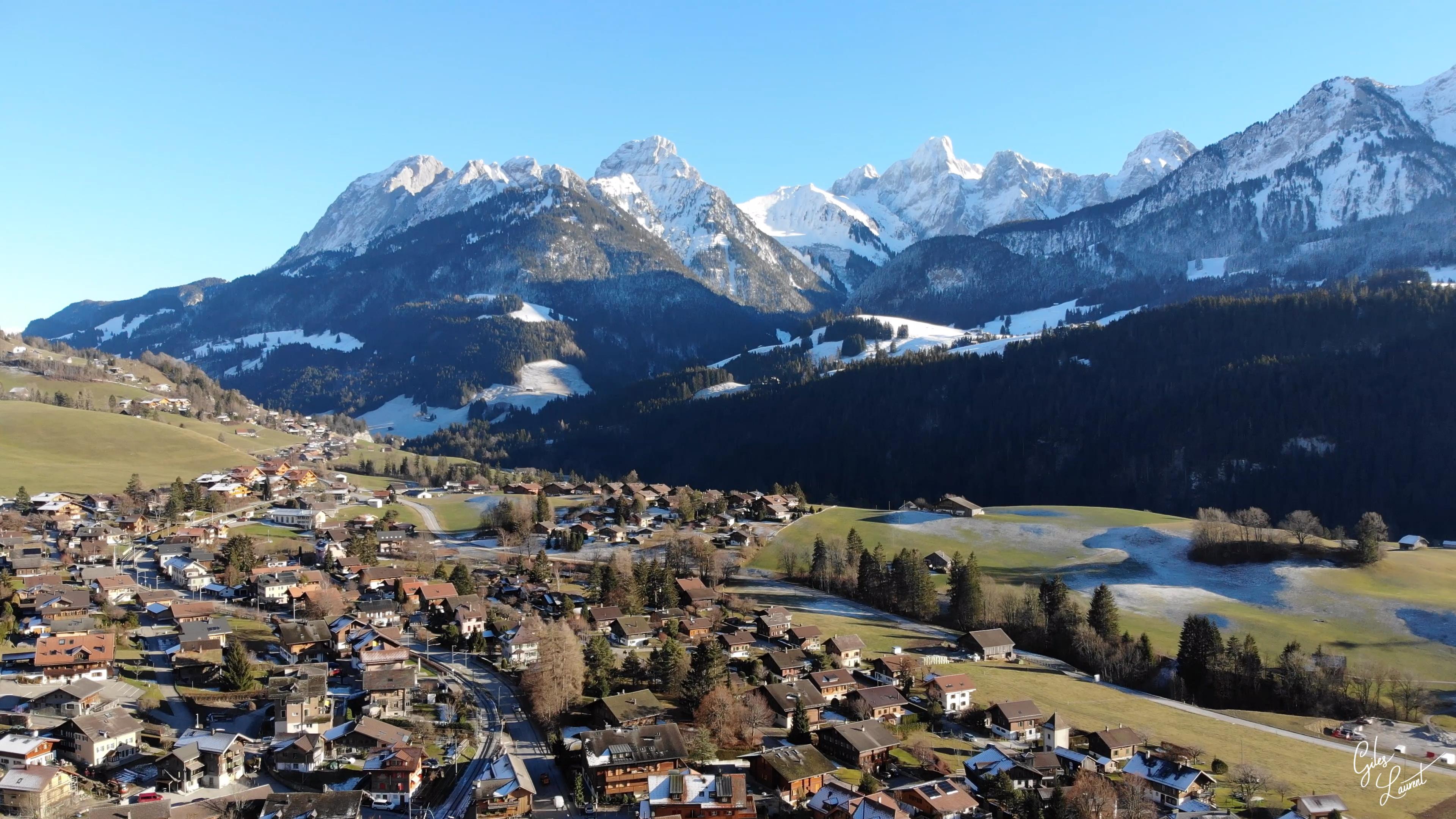 Chateau d'Oex, Switzerland when breathtaking landscape meets with
