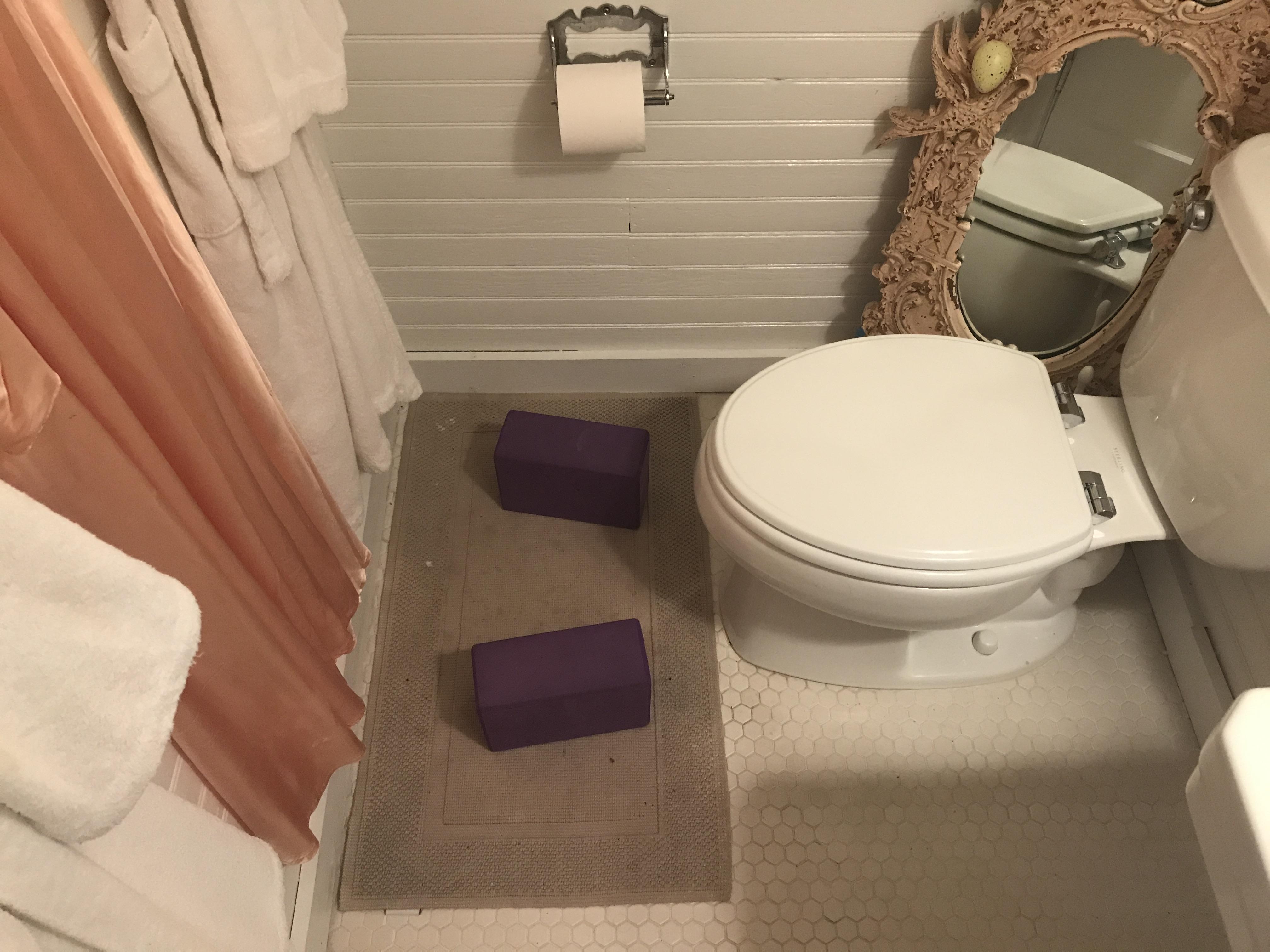 Use yoga blocks in lieu of a squatty potty! r/yoga