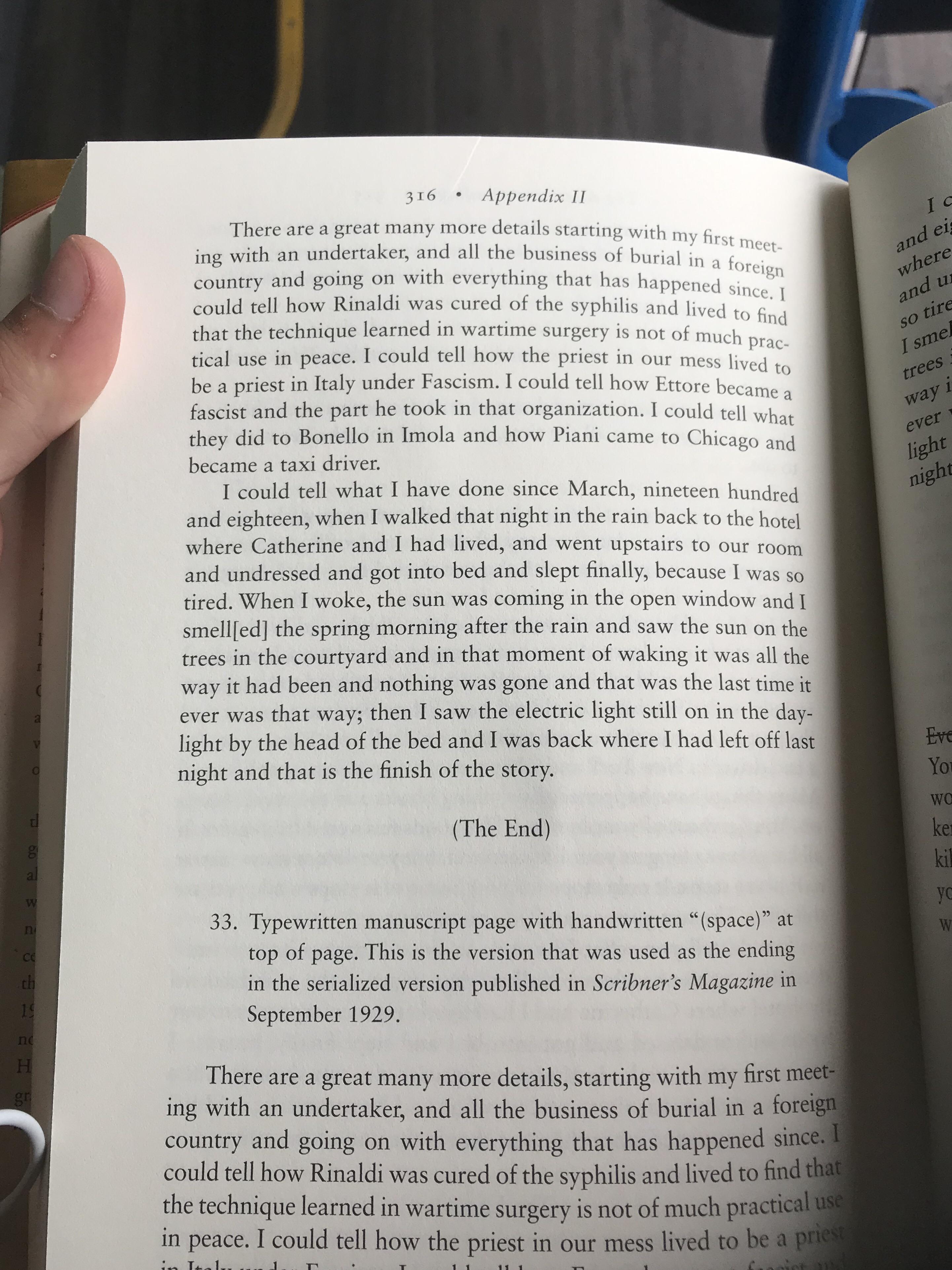 Rinaldi’s fate revealed in a scrapped ending of A Farewell to arms r