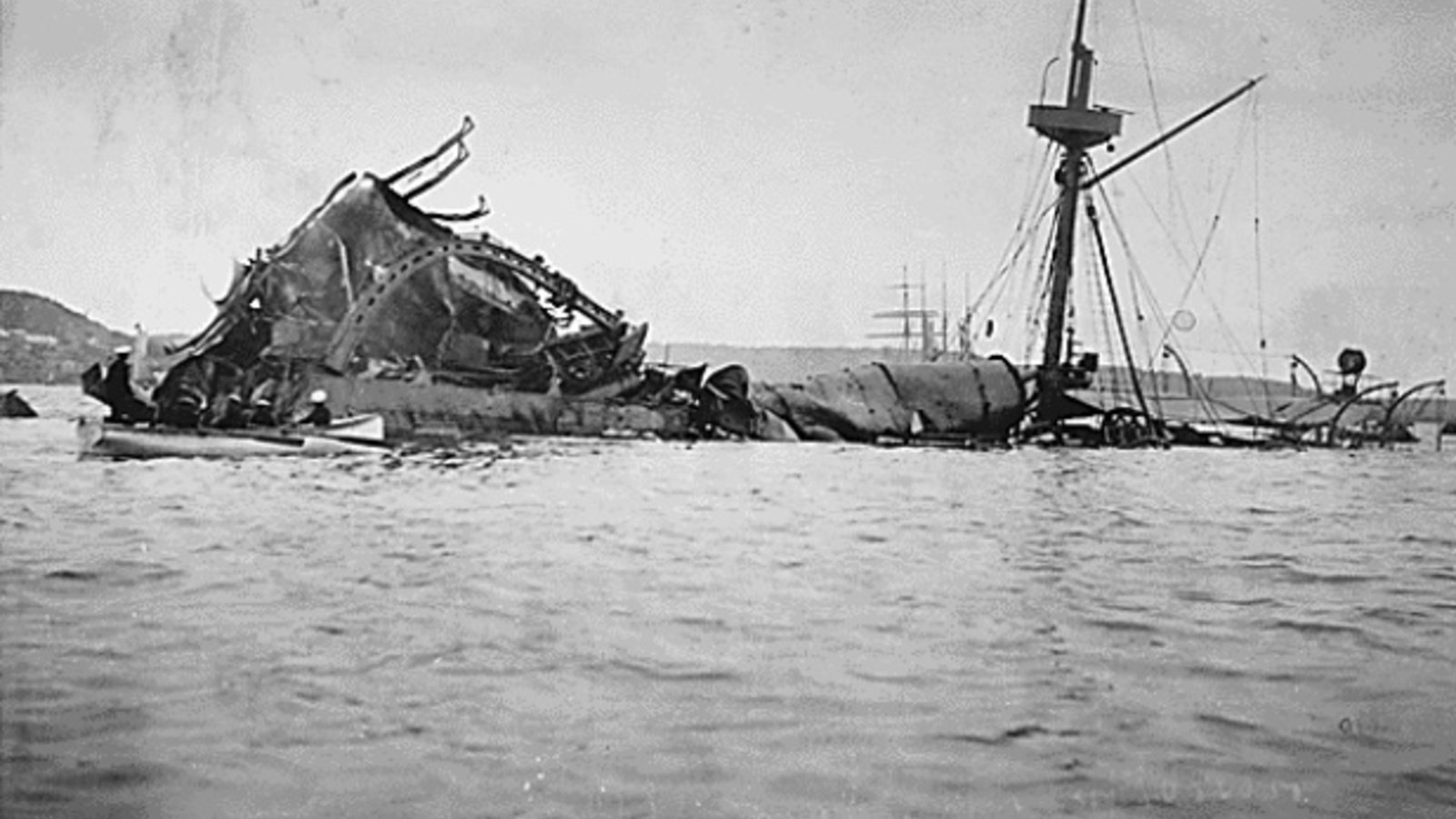 The wreck of the USS Maine, which exploded in the harbour of Havana