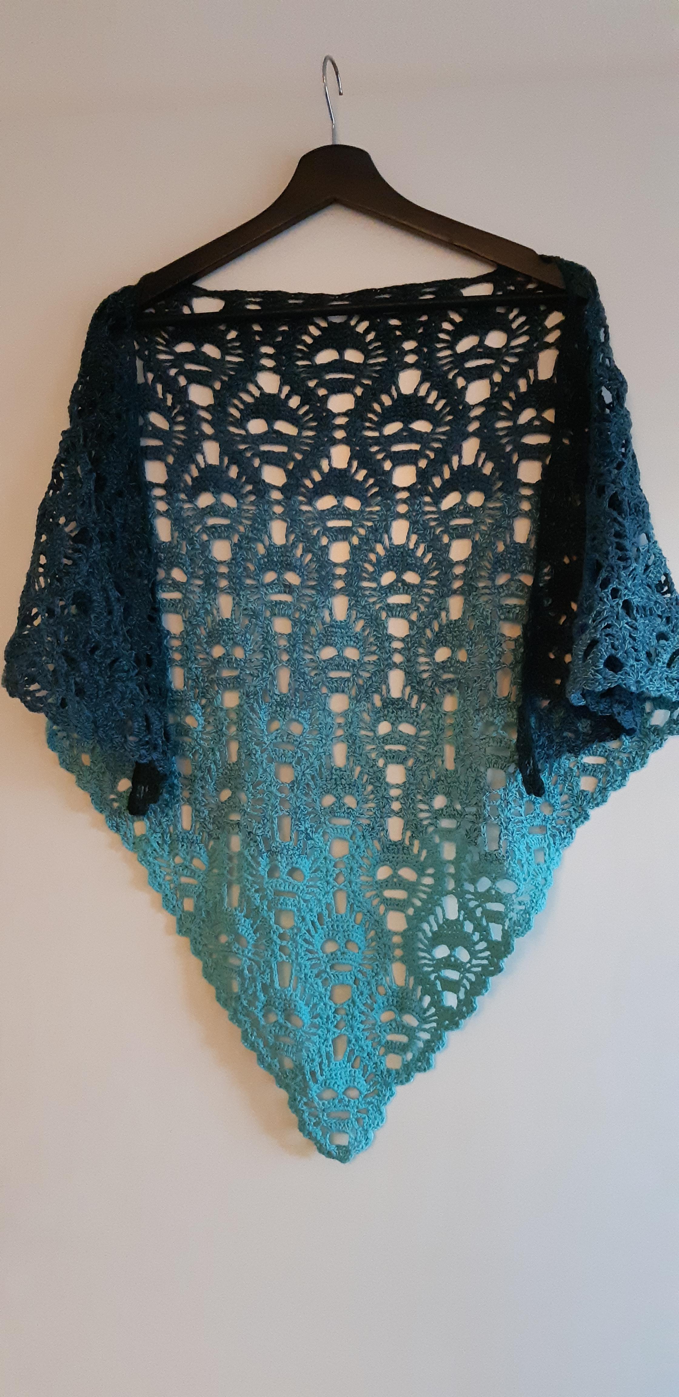 My Lost Souls shawl, fresh off the hook! r/crochet