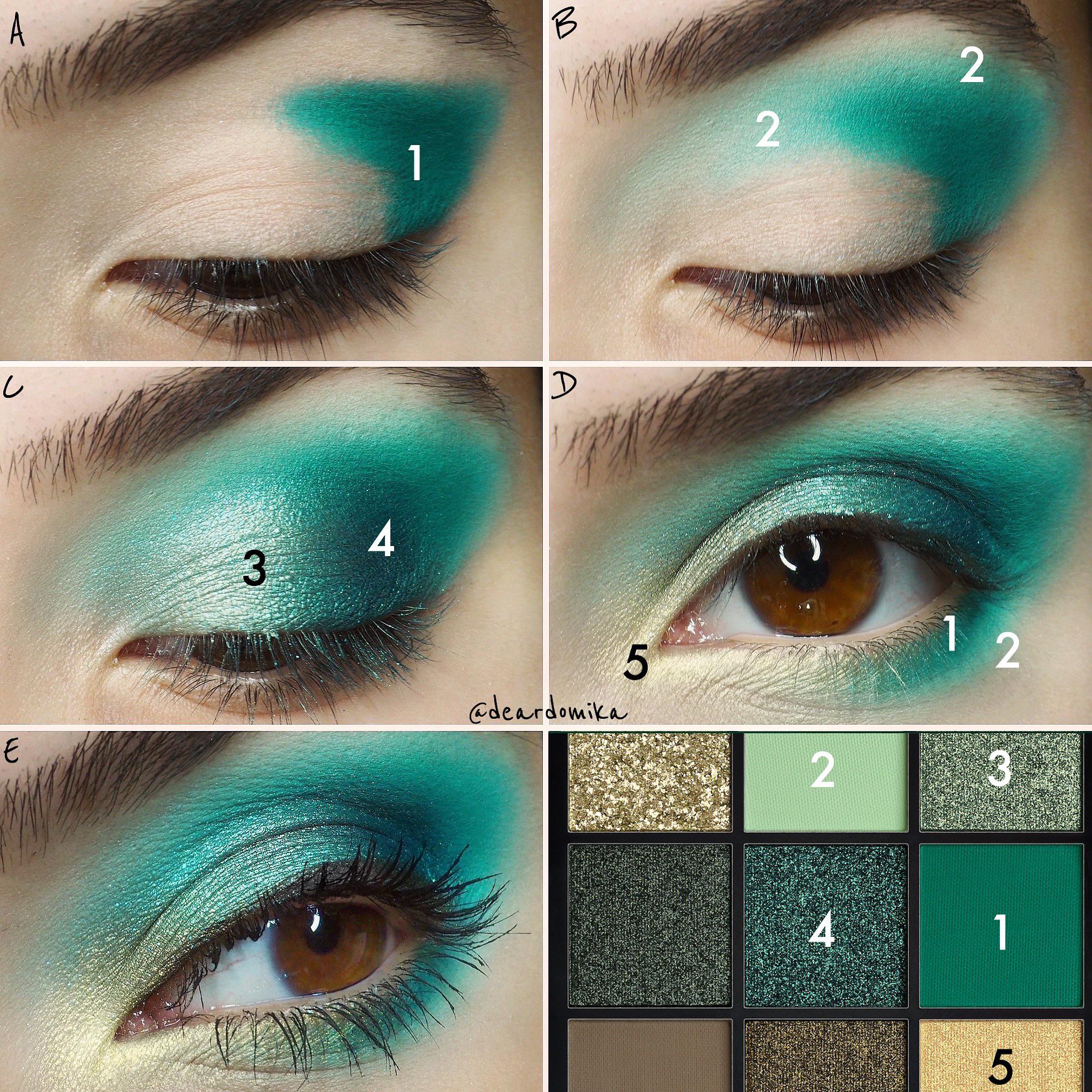 Green Eyeshadow Huda Beauty Emerald Obsessions 💚 r/BeautyDiagrams