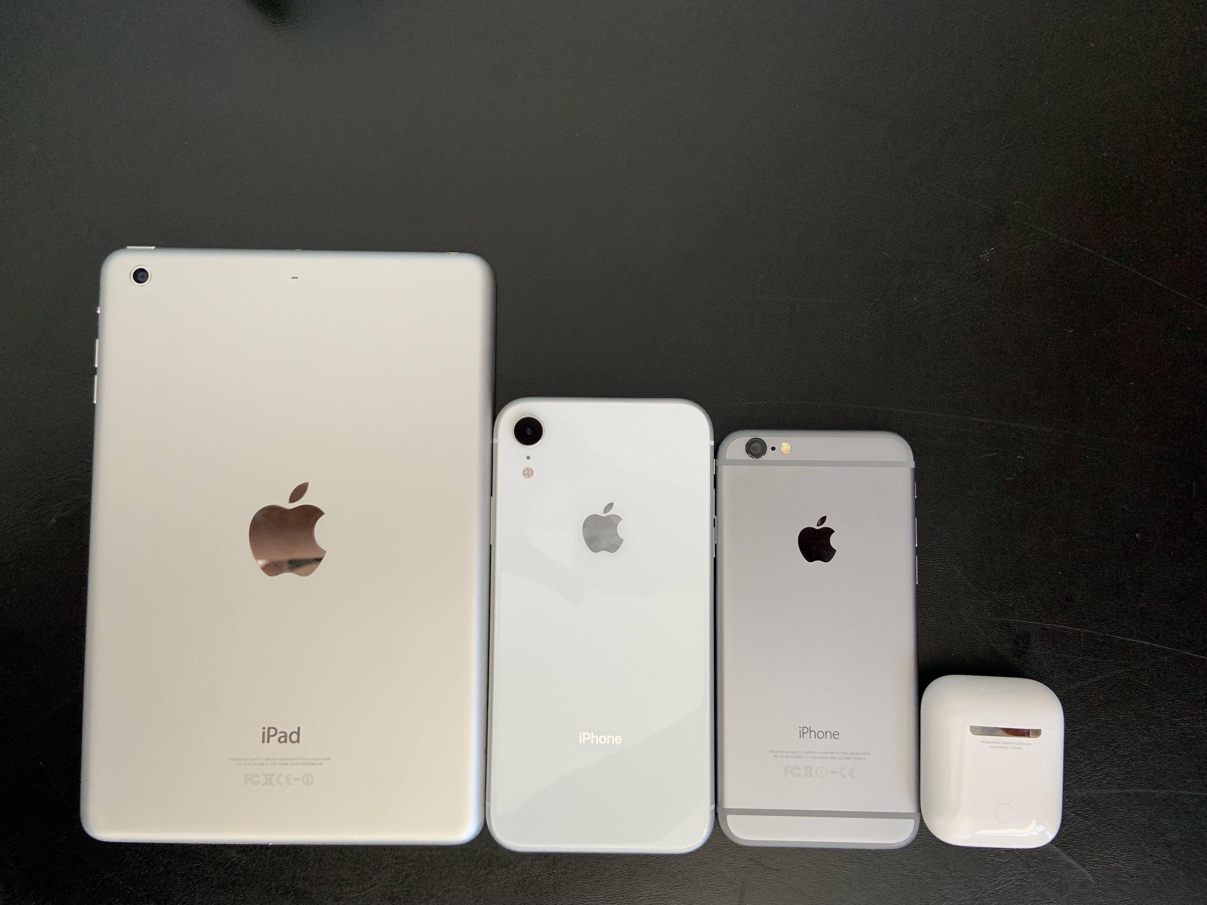 My Apple Collection iPad mini 2 iPhone XR iPhone 6 and airpods 2 r/iphone