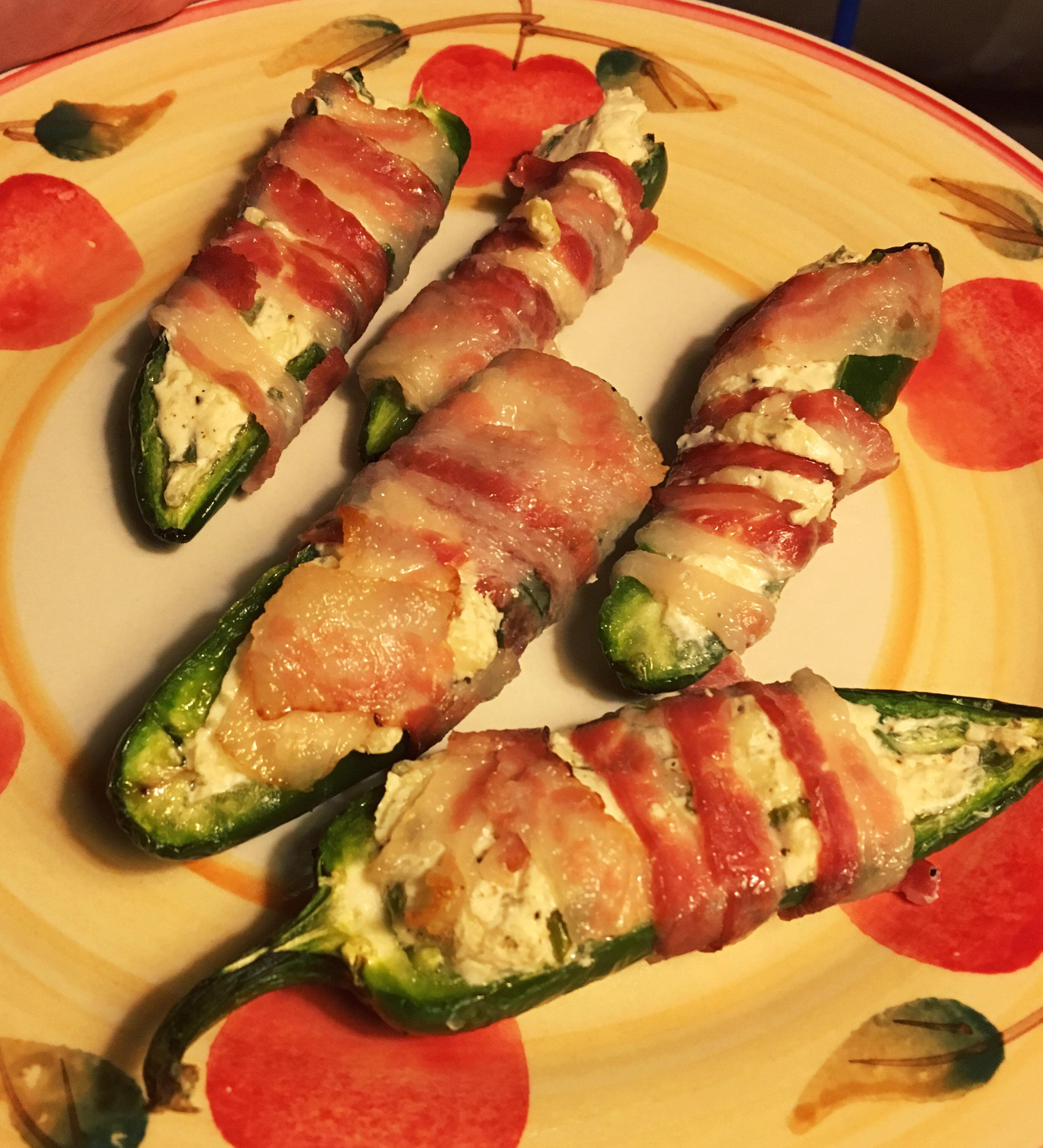Jalapeño poppers inspired by u/counting_beanz! (278 calories for five