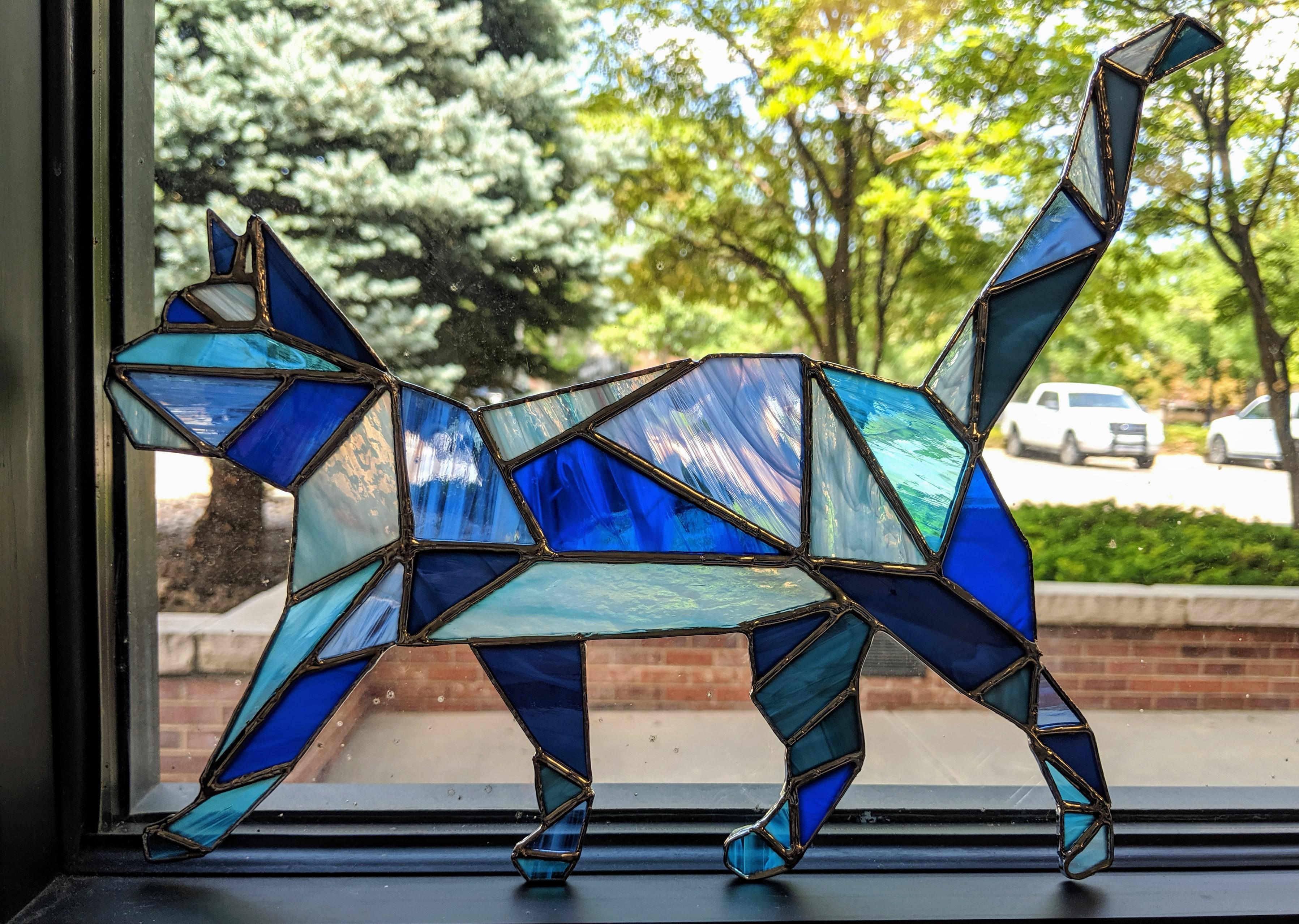 Scrap Glass geometric kitty r/StainedGlass