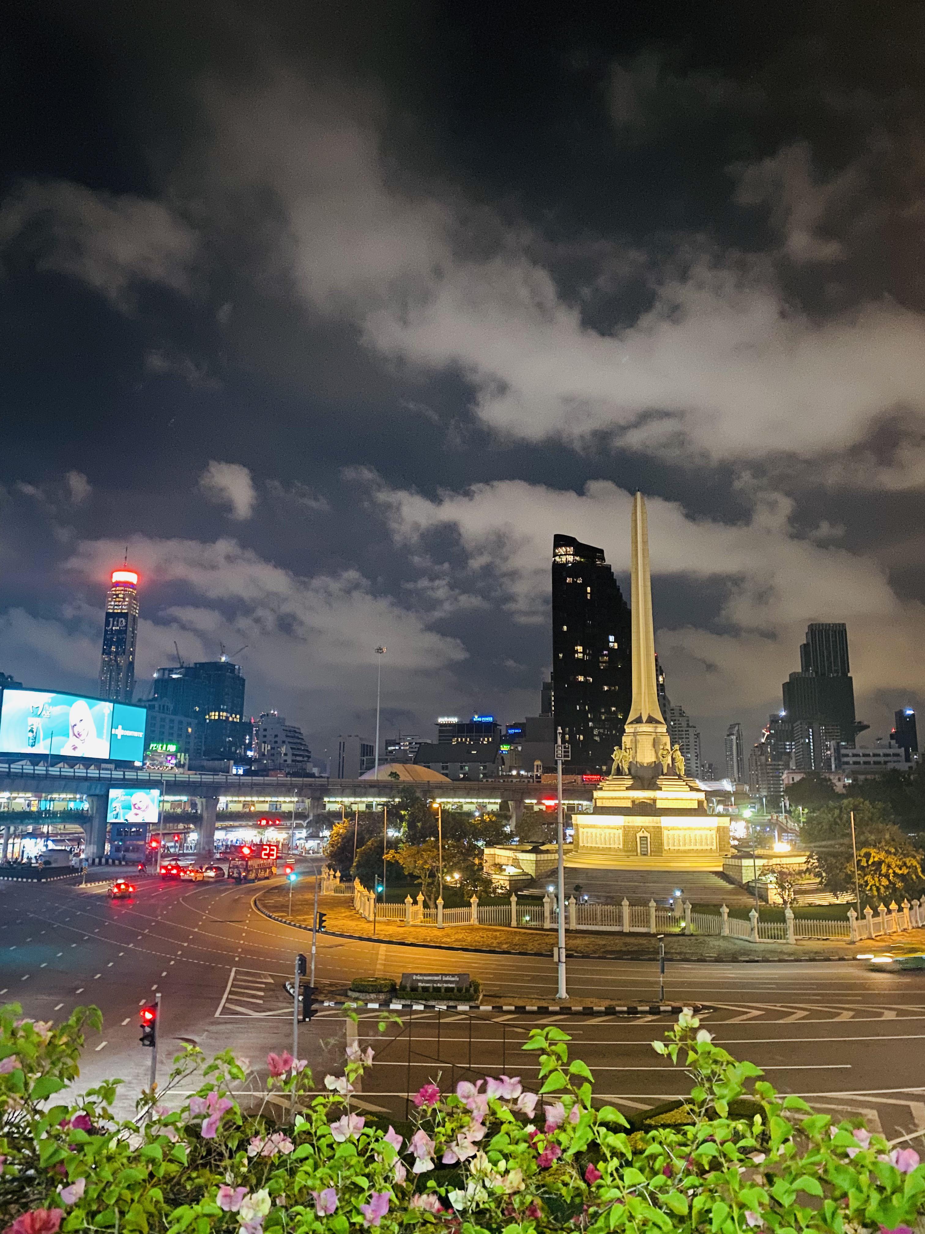 Night view of Victory Monument in Bangkok. In my view, it is one of the