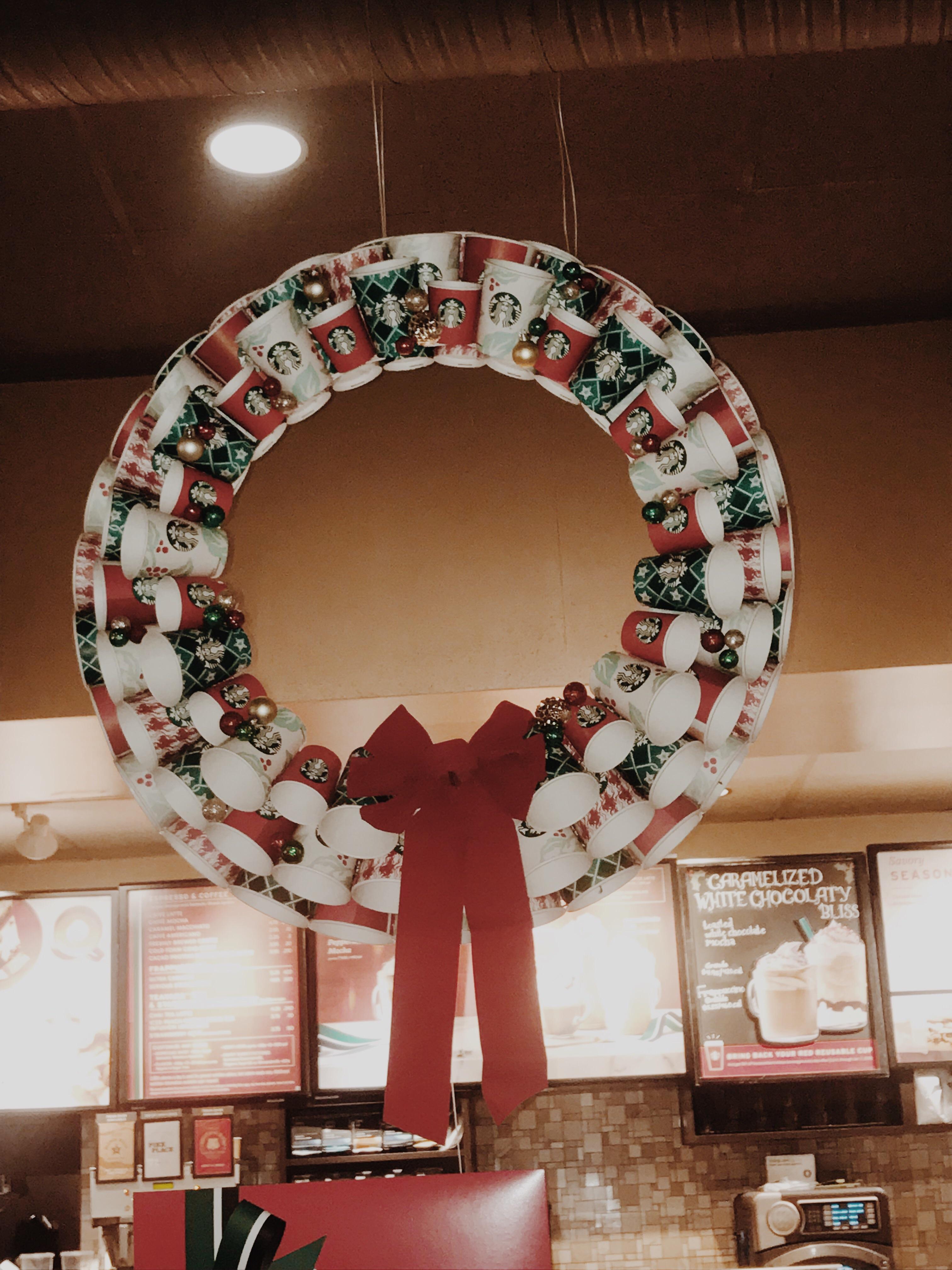 One of my fellow partners made this festive Christmas wreath out of