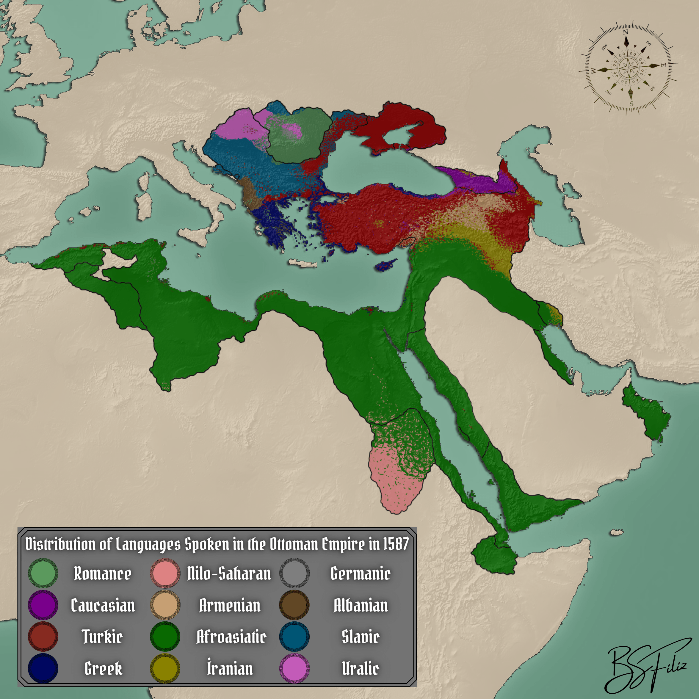 Languages Spoken in the Ottoman Empire in 1587 r/MapPorn